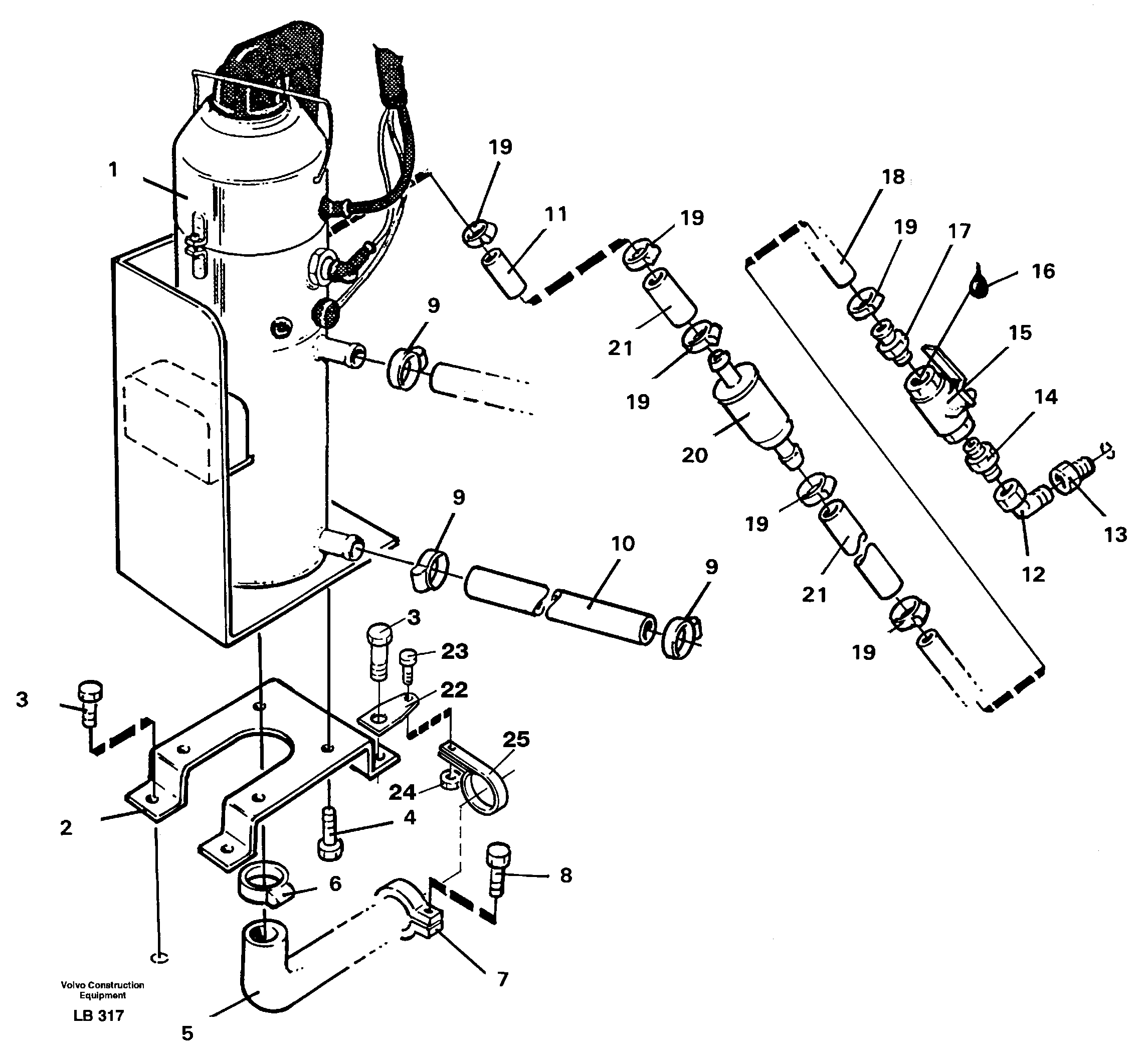 Схема запчастей Volvo EC450 - 77924 Heater, diesel installation EC450 SER NO 1782-1909