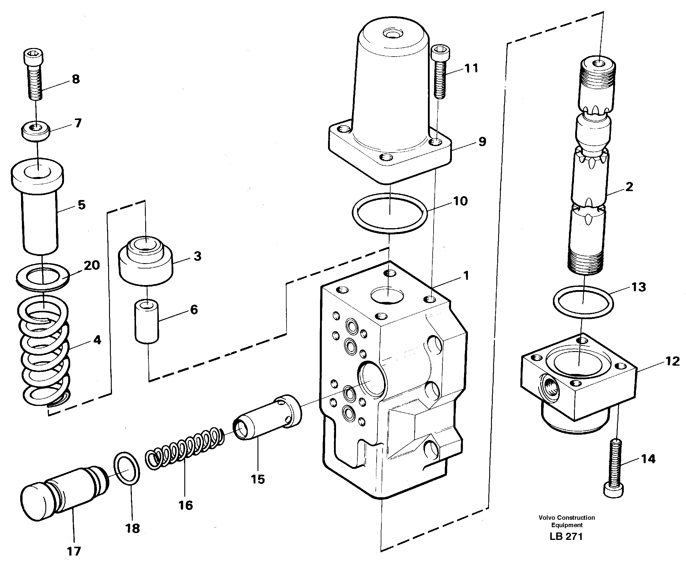 Схема запчастей Volvo EC450 - 31103 Four-way valve for slewing EC450 SER NO 1782-1909