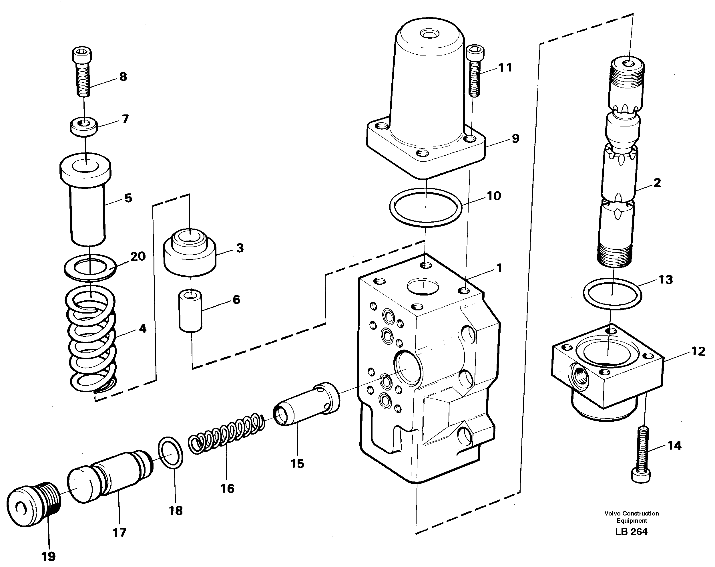 Схема запчастей Volvo EC450 - 58678 Four-way valve, bucket secondary EC450 SER NO 1782-1909