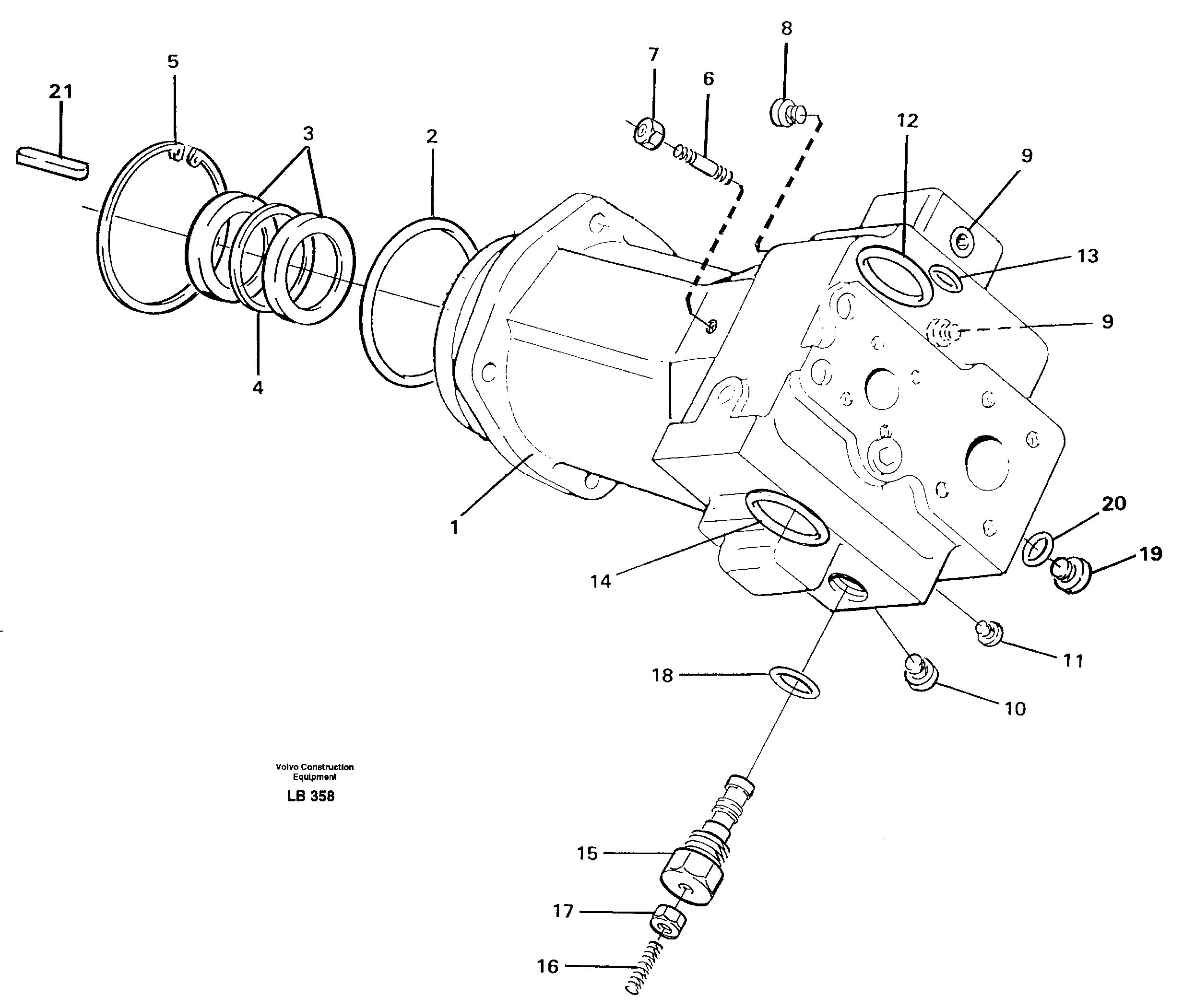 Схема запчастей Volvo EC450 - 17221 Гидронасос (основной насос) EC450 SER NO 1782-1909