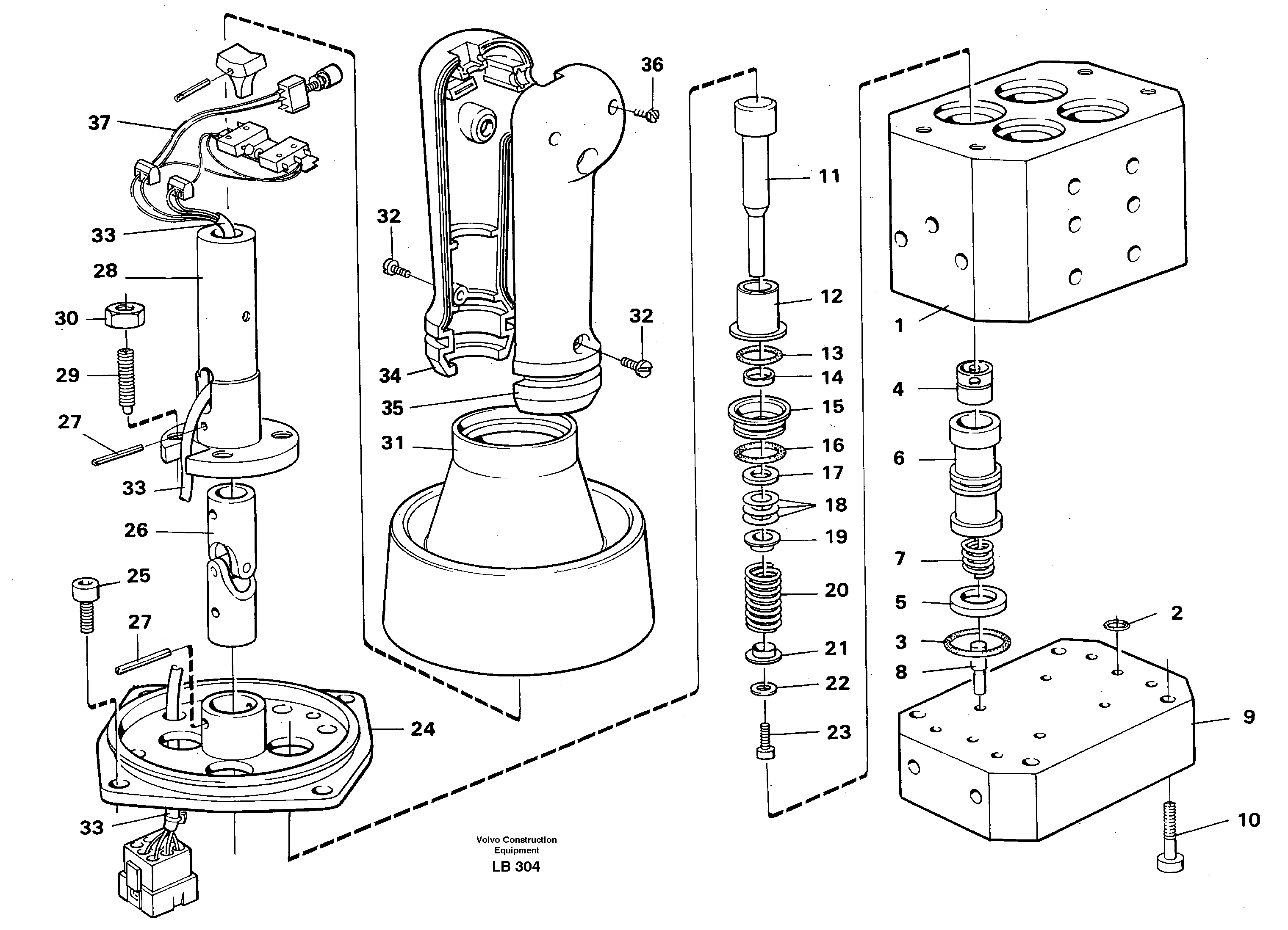 Схема запчастей Volvo EC450 - 37383 Control pressure valve EC450 SER NO 1782-1909