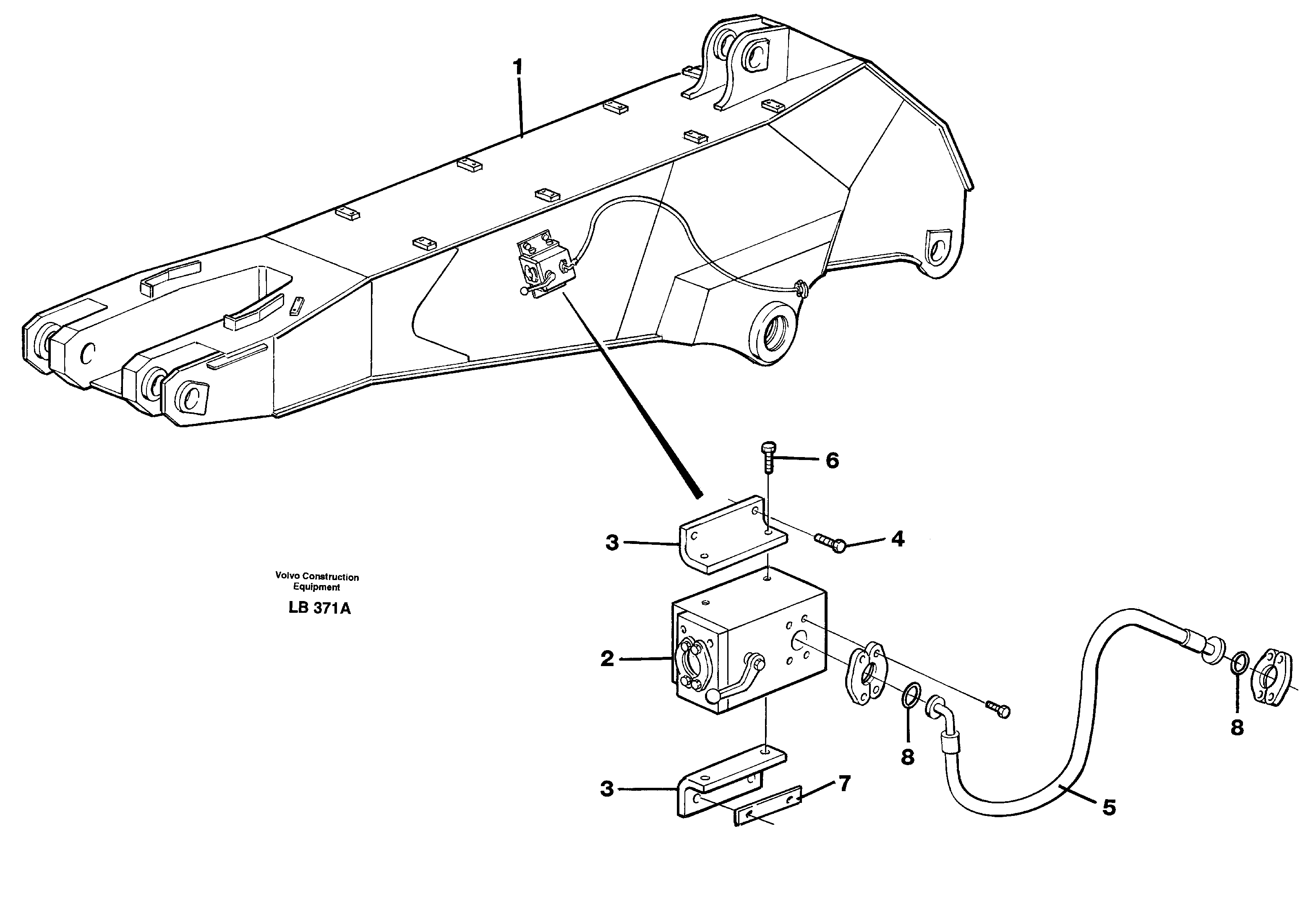 Схема запчастей Volvo EC450 - 58999 Hammer hydraulics on dipper arm EC450 SER NO 1782-1909