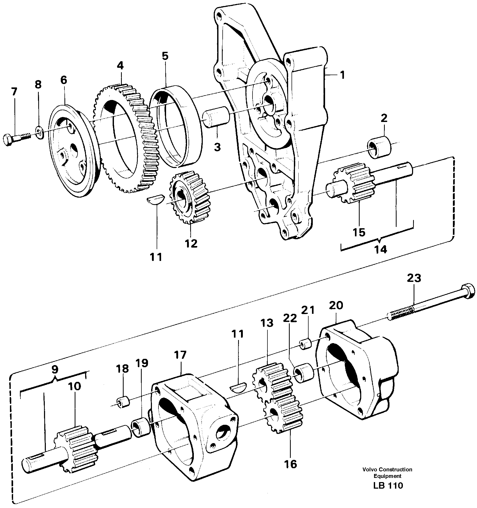 Схема запчастей Volvo EC450 - 100747 Насос масляный EC450 SER NO 1782-1909