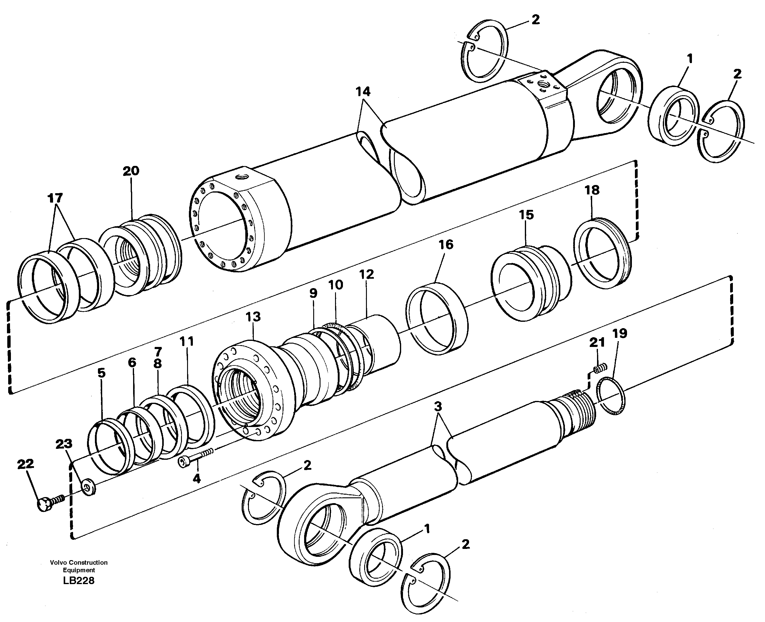 Схема запчастей Volvo EC450 - 61797 Boom cylinder, backhoe boom 6.65m, handling boom 8.6m EC450 SER NO 1782-1909