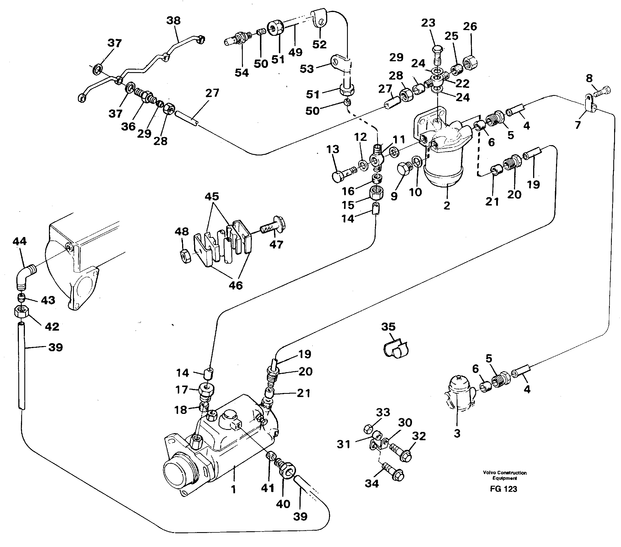 Схема запчастей Volvo EW130C - 4555 Fuel system: Fuel pump - fuel inject EW130C ?KERMAN ?KERMAN EW130C SER NO - 583