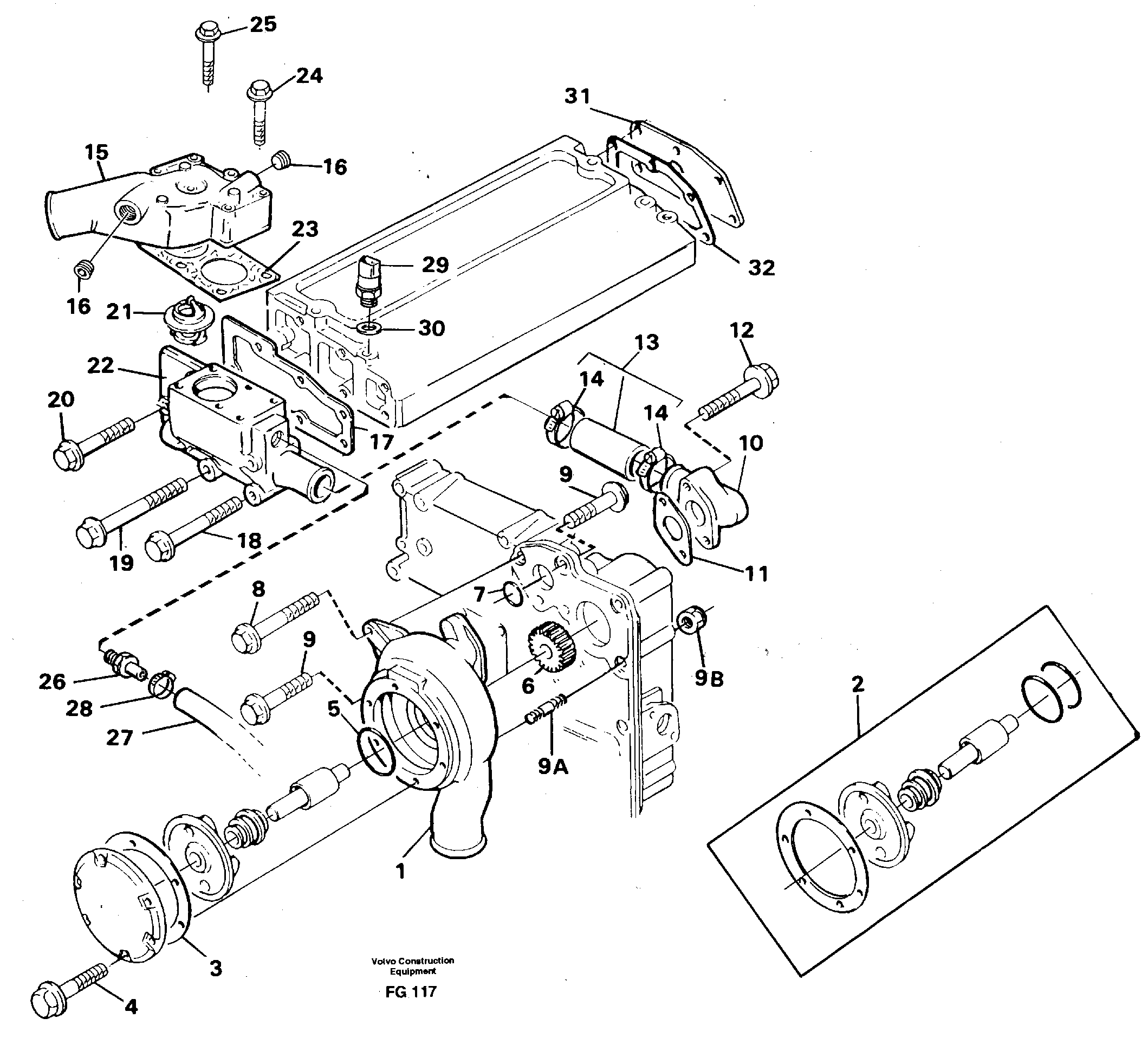 Схема запчастей Volvo EW130C - 82643 Водяной насос EW130C ?KERMAN ?KERMAN EW130C SER NO - 583