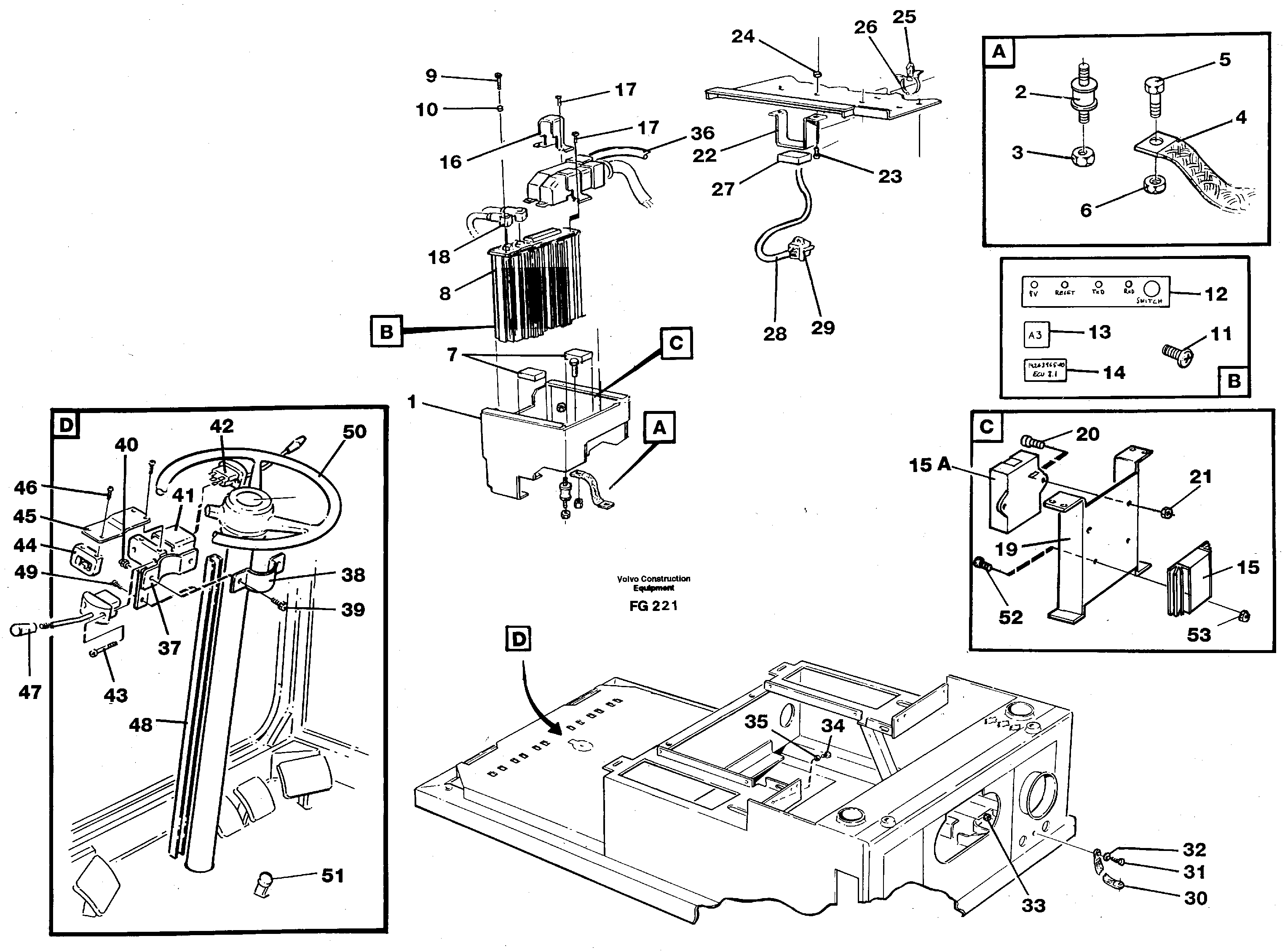 Схема запчастей Volvo EW130C - 4573 Electric installation in cab floor EW130C ?KERMAN ?KERMAN EW130C SER NO - 583