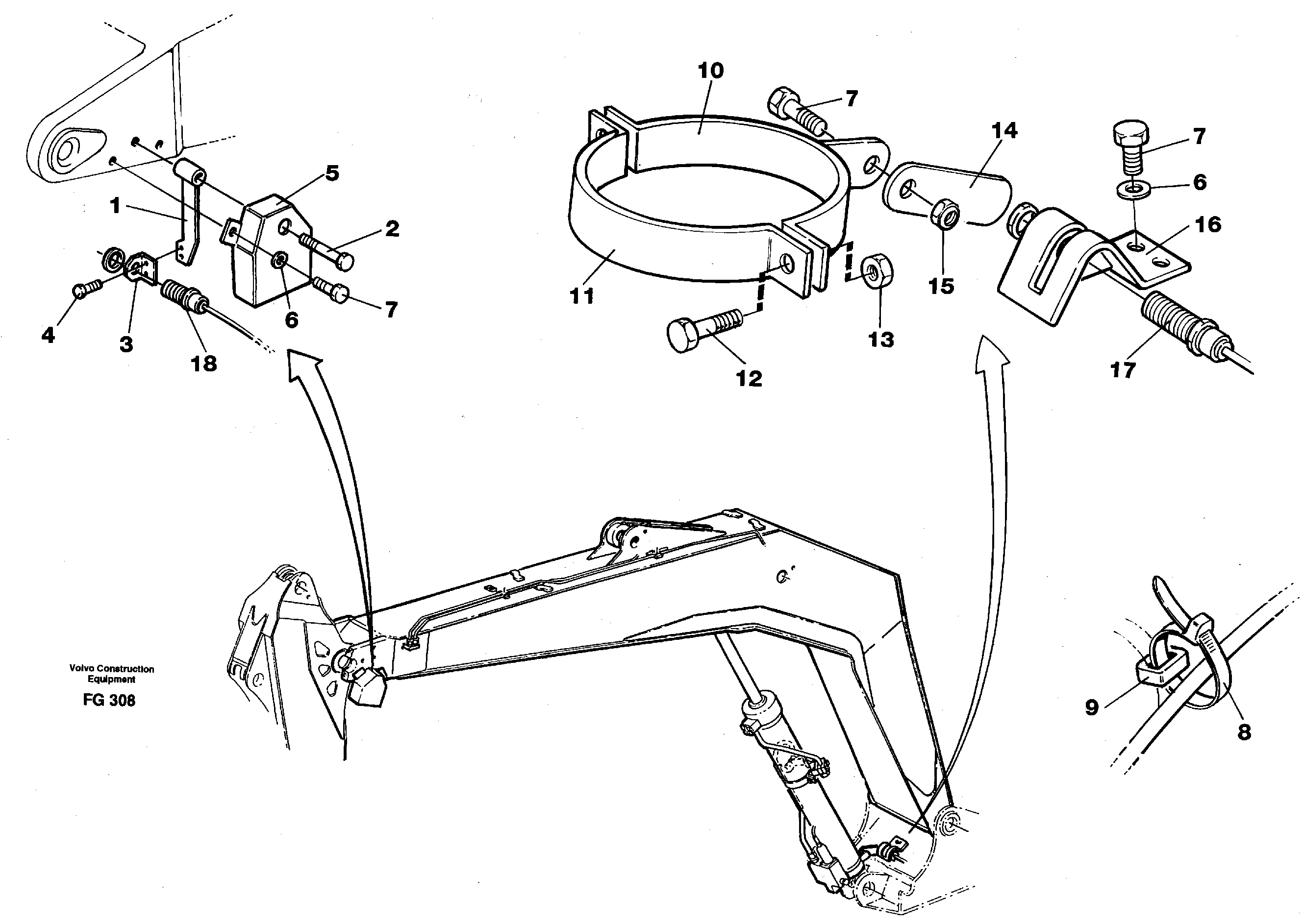 Схема запчастей Volvo EW130C - 4936 Electric insatallation onbackhoe equipment EW130C ?KERMAN ?KERMAN EW130C SER NO - 583