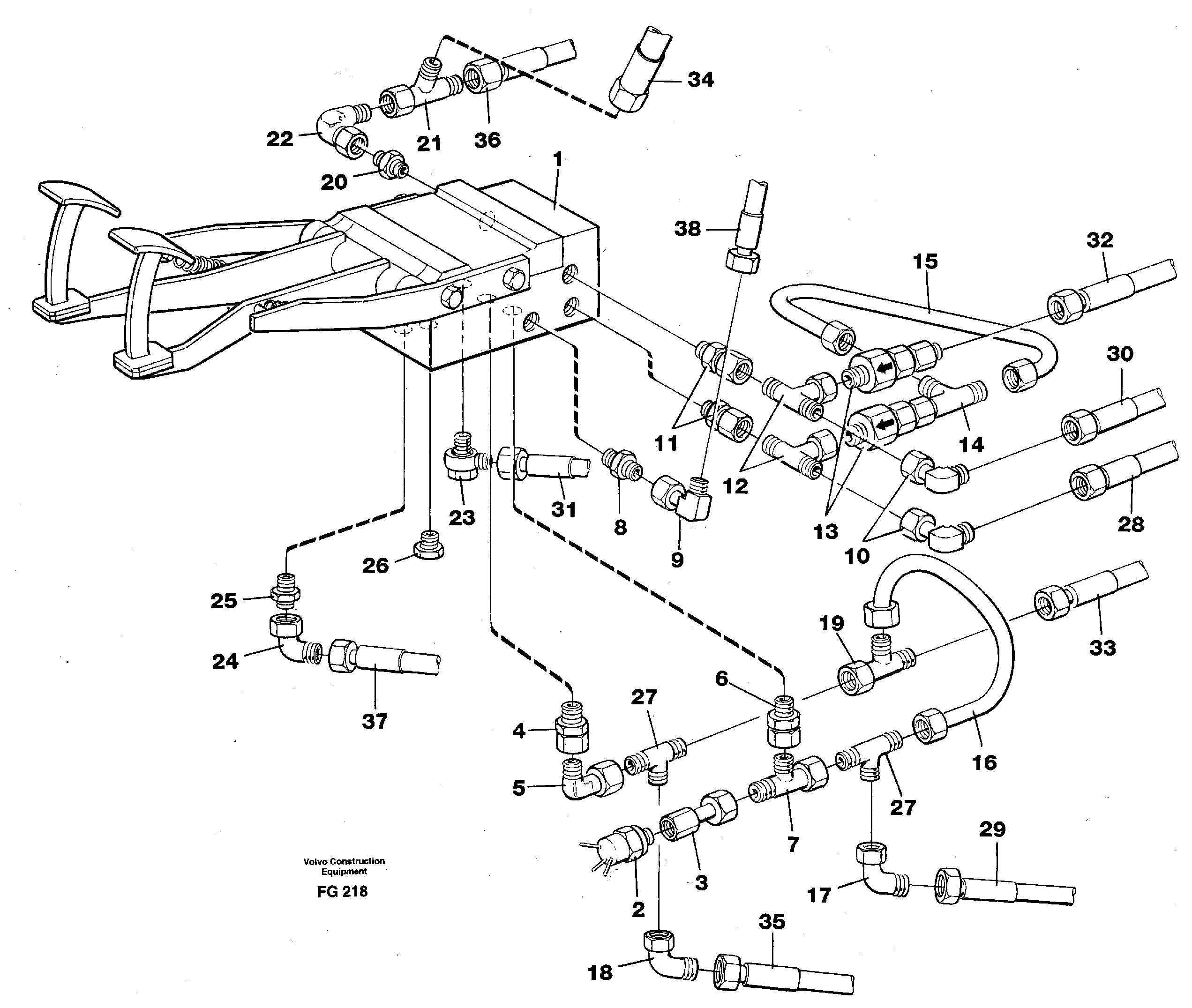 Схема запчастей Volvo EW130C - 4314 Pedal valve with connections EW130C ?KERMAN ?KERMAN EW130C SER NO - 583