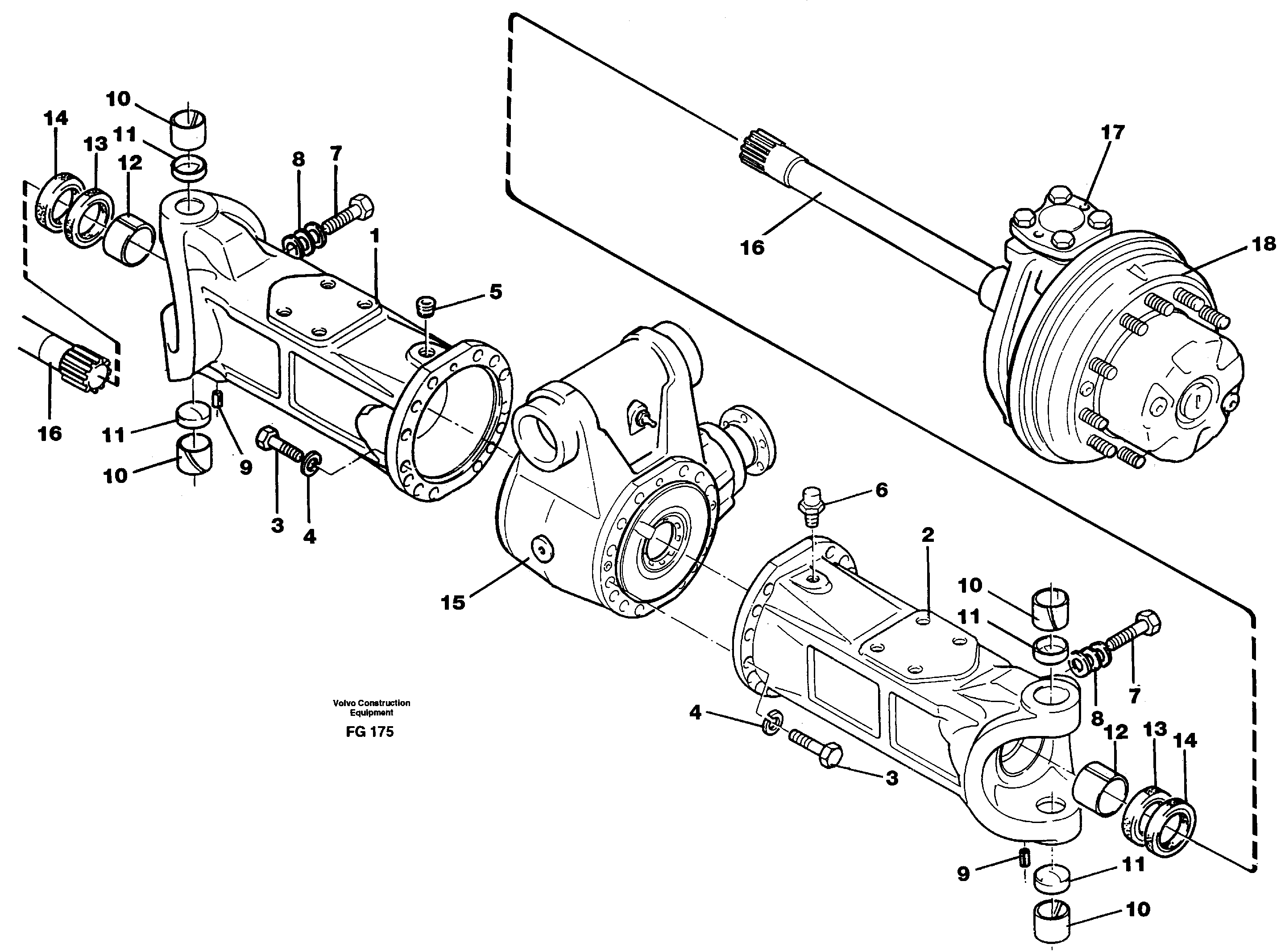 Схема запчастей Volvo EW130C - 26223 Axle beam EW130C ?KERMAN ?KERMAN EW130C SER NO - 583