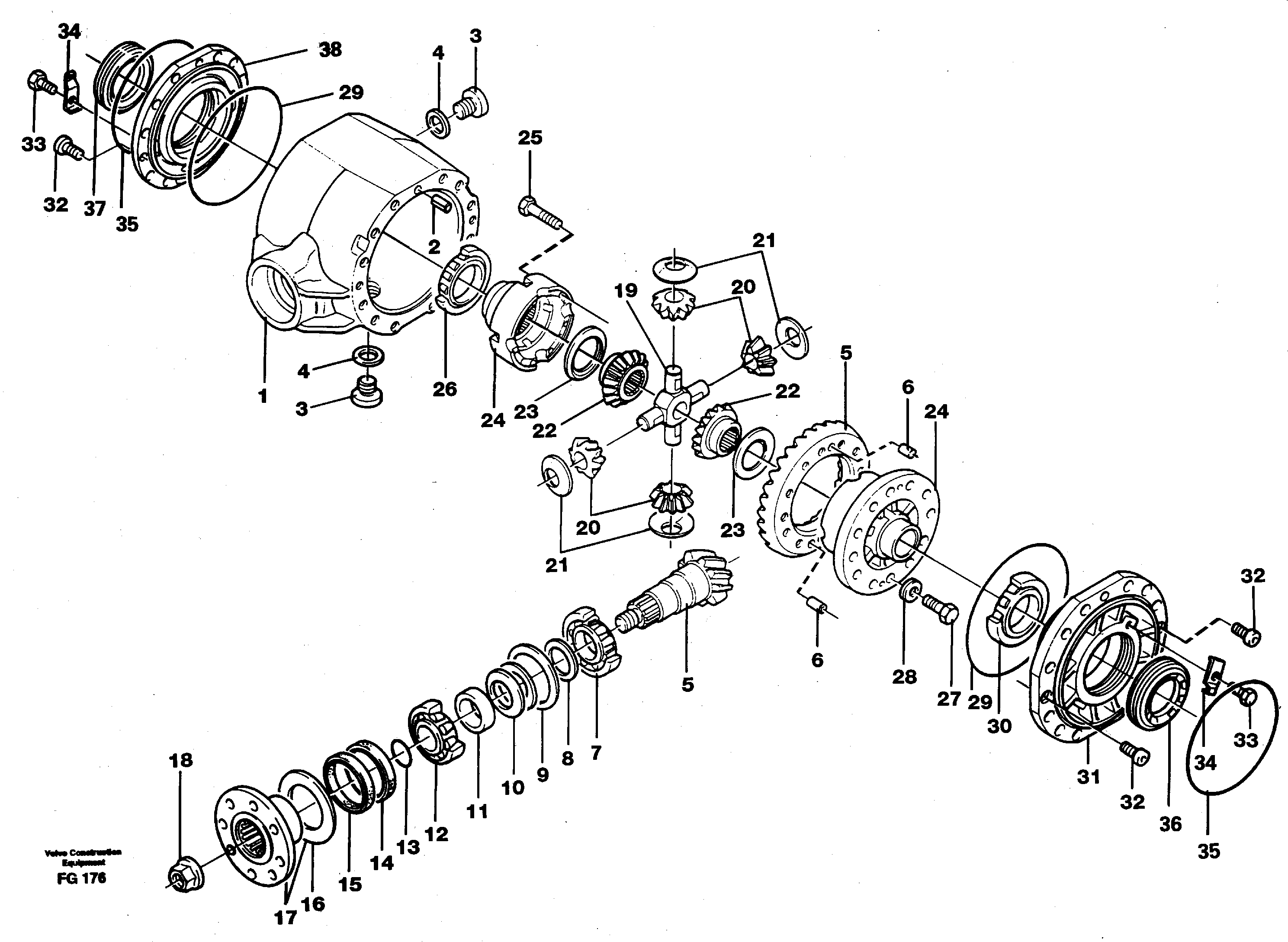 Схема запчастей Volvo EW130C - 22226 Differential Rear EW130C ?KERMAN ?KERMAN EW130C SER NO - 583