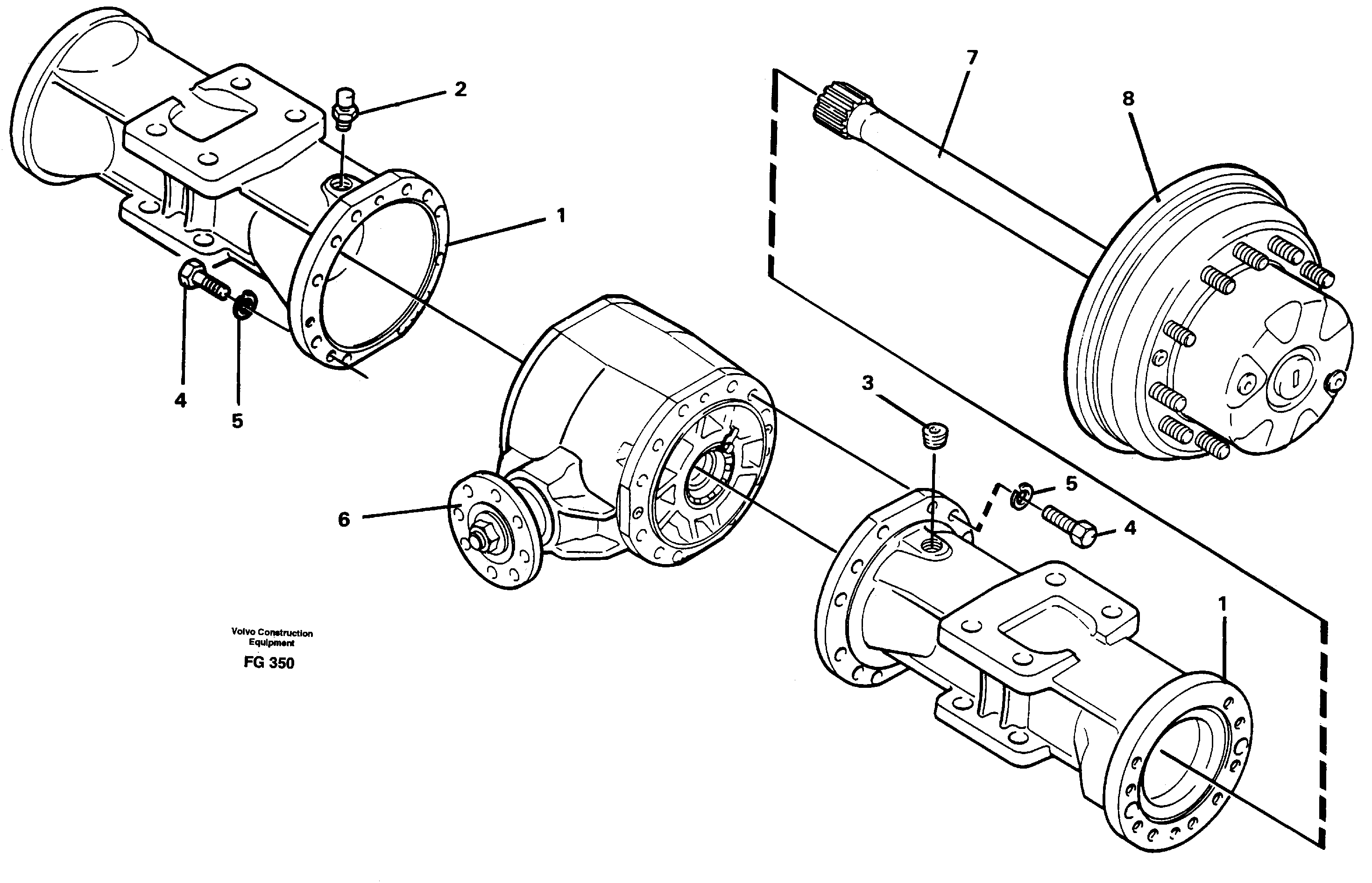 Схема запчастей Volvo EW130C - 26225 Axle beam, rear EW130C ?KERMAN ?KERMAN EW130C SER NO - 583