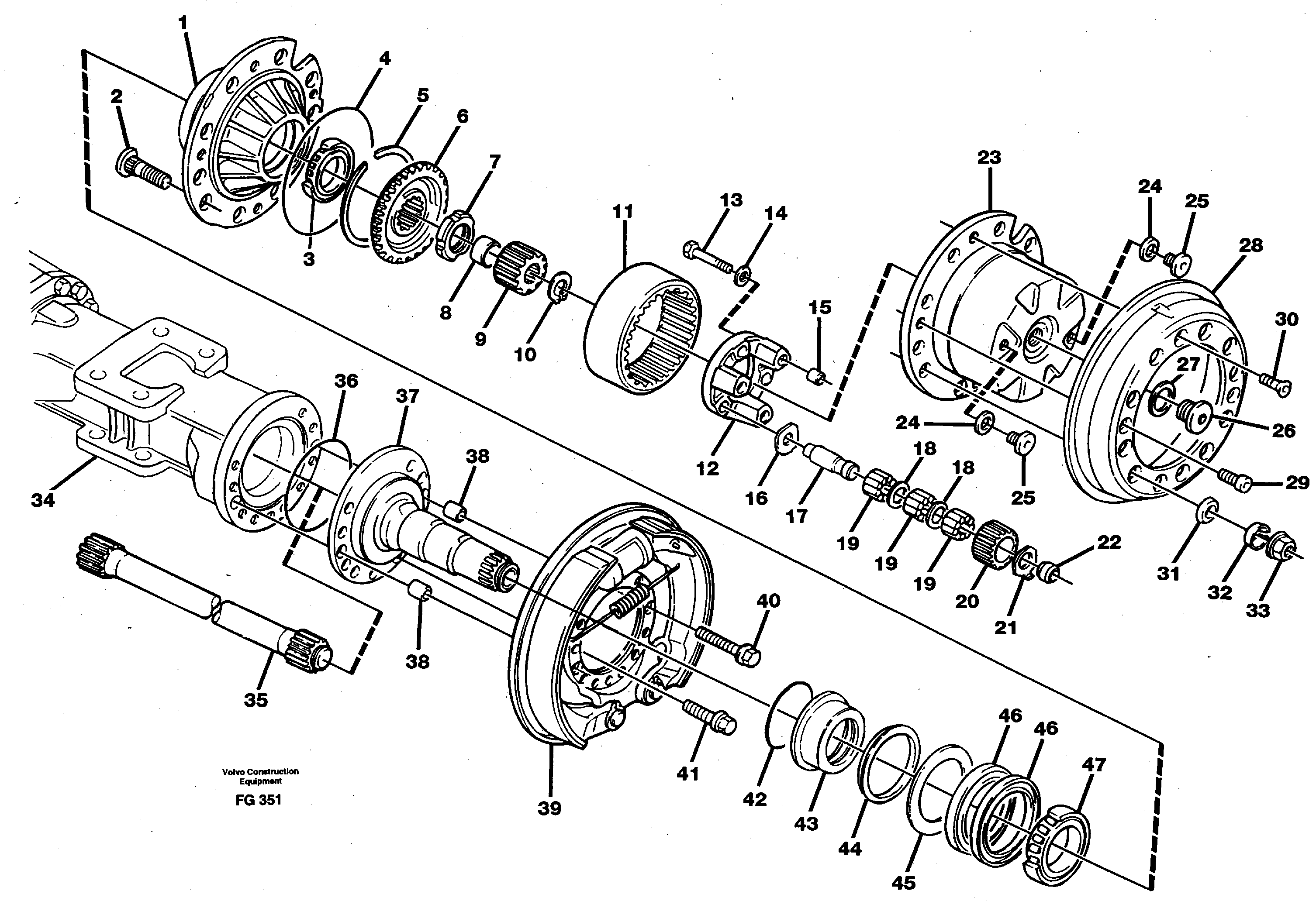 Схема запчастей Volvo EW130C - 4406 Wheel hub. Rear EW130C ?KERMAN ?KERMAN EW130C SER NO - 583