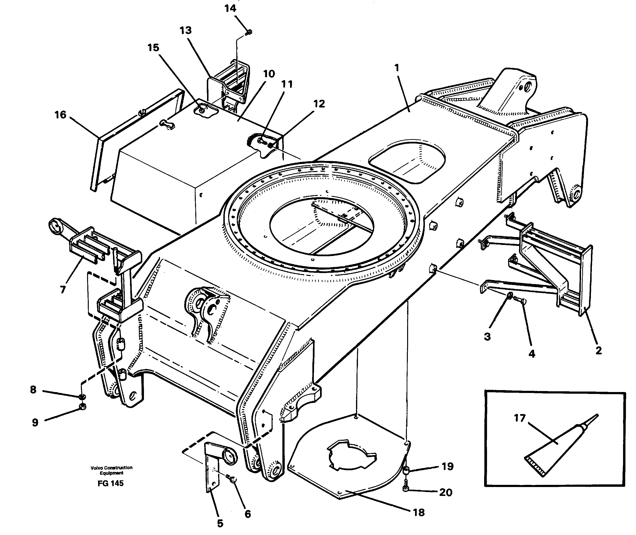 Схема запчастей Volvo EW130C - 64117 Шасси EW130C ?KERMAN ?KERMAN EW130C SER NO - 583