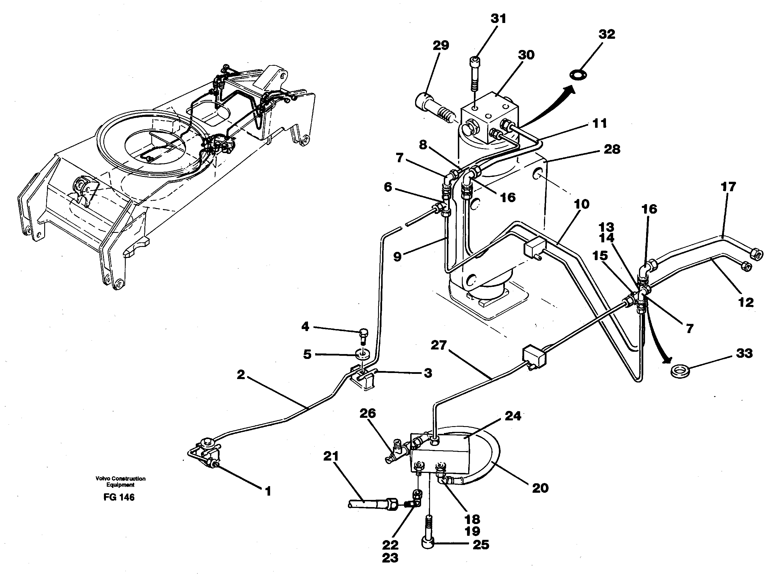 Схема запчастей Volvo EW130C - 4423 Oscillating system EW130C ?KERMAN ?KERMAN EW130C SER NO - 583