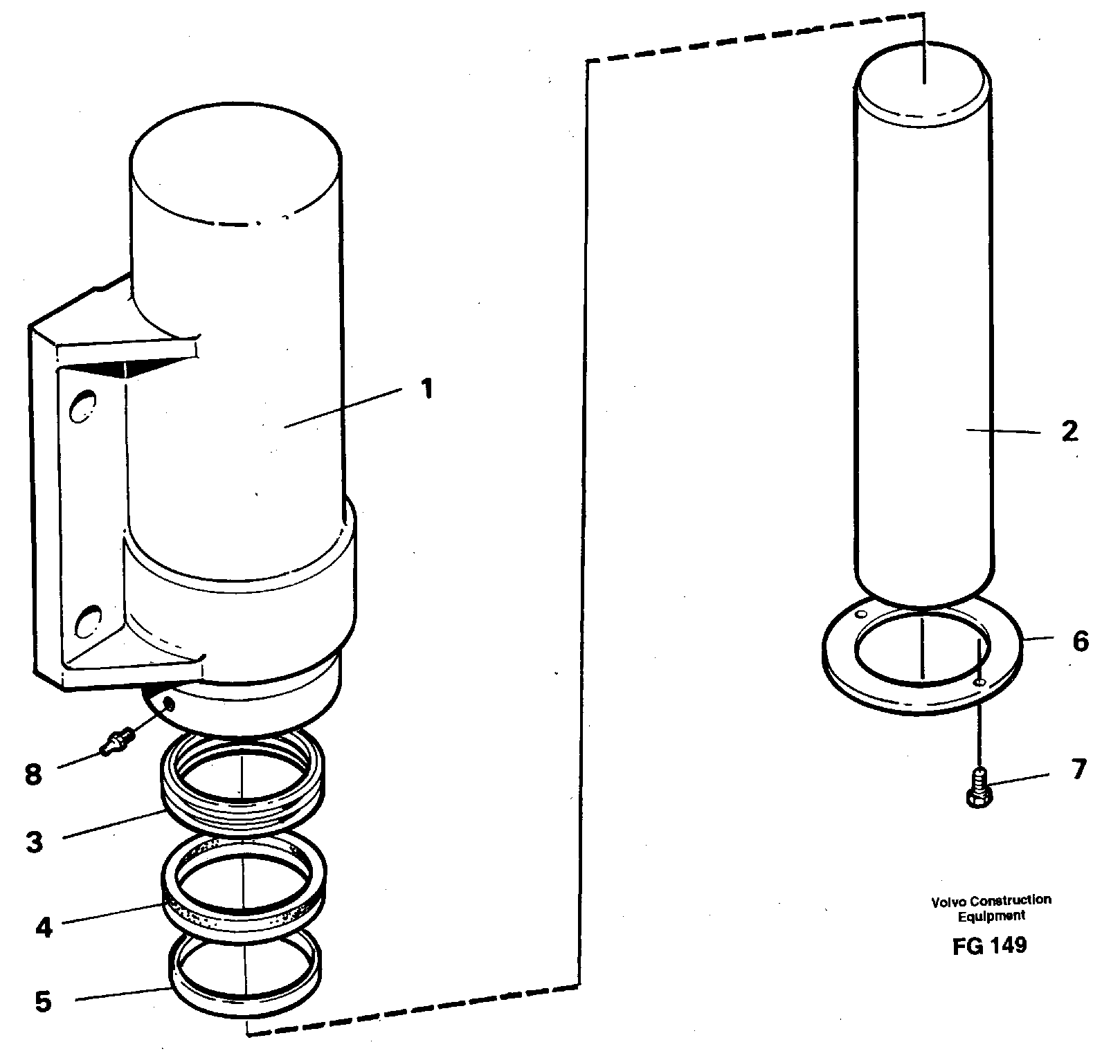 Схема запчастей Volvo EW130C - 4426 Axle locking cylinder EW130C ?KERMAN ?KERMAN EW130C SER NO - 583