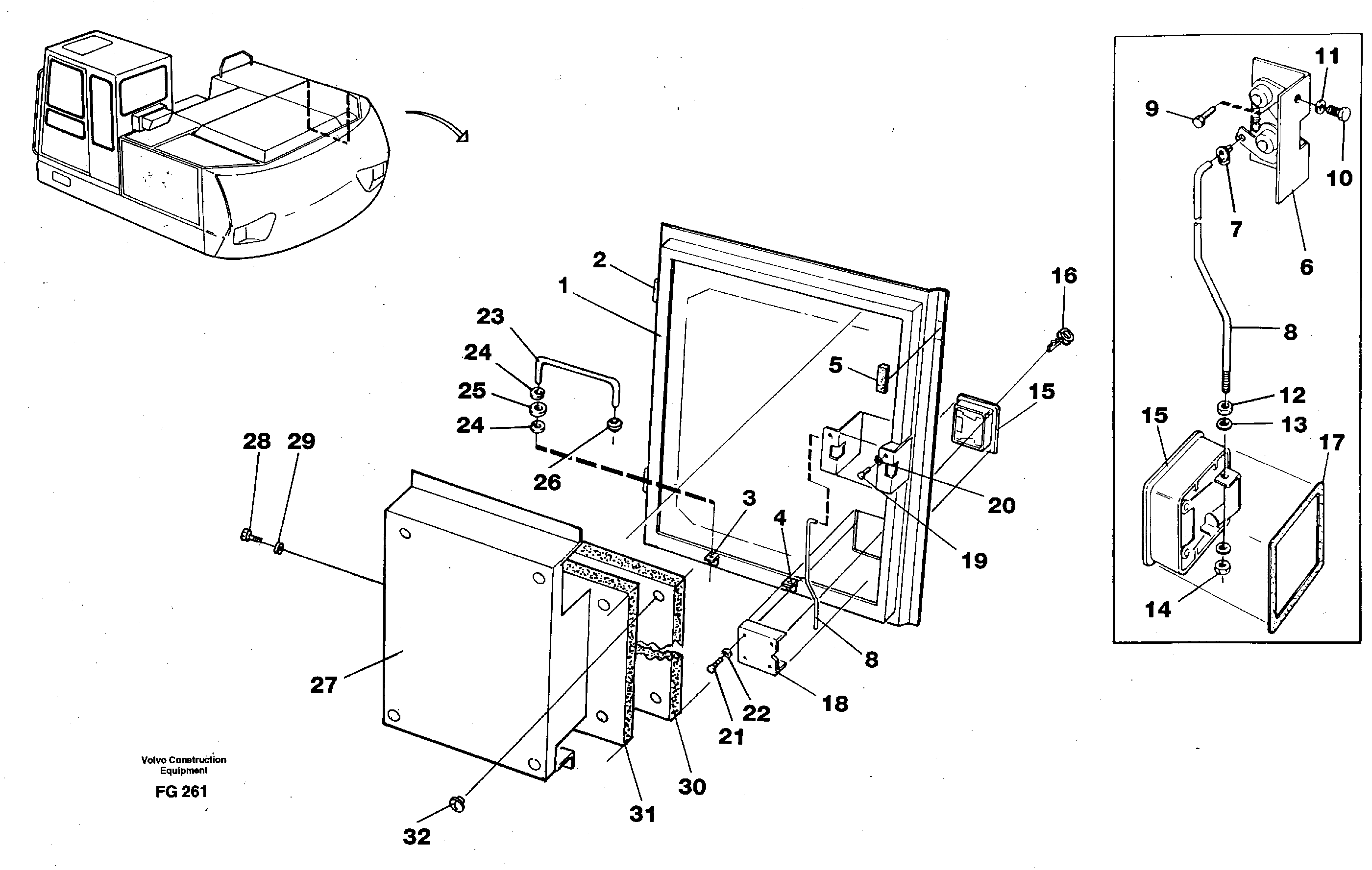 Схема запчастей Volvo EW130C - 5648 Door, servo pumps, right EW130C ?KERMAN ?KERMAN EW130C SER NO - 583