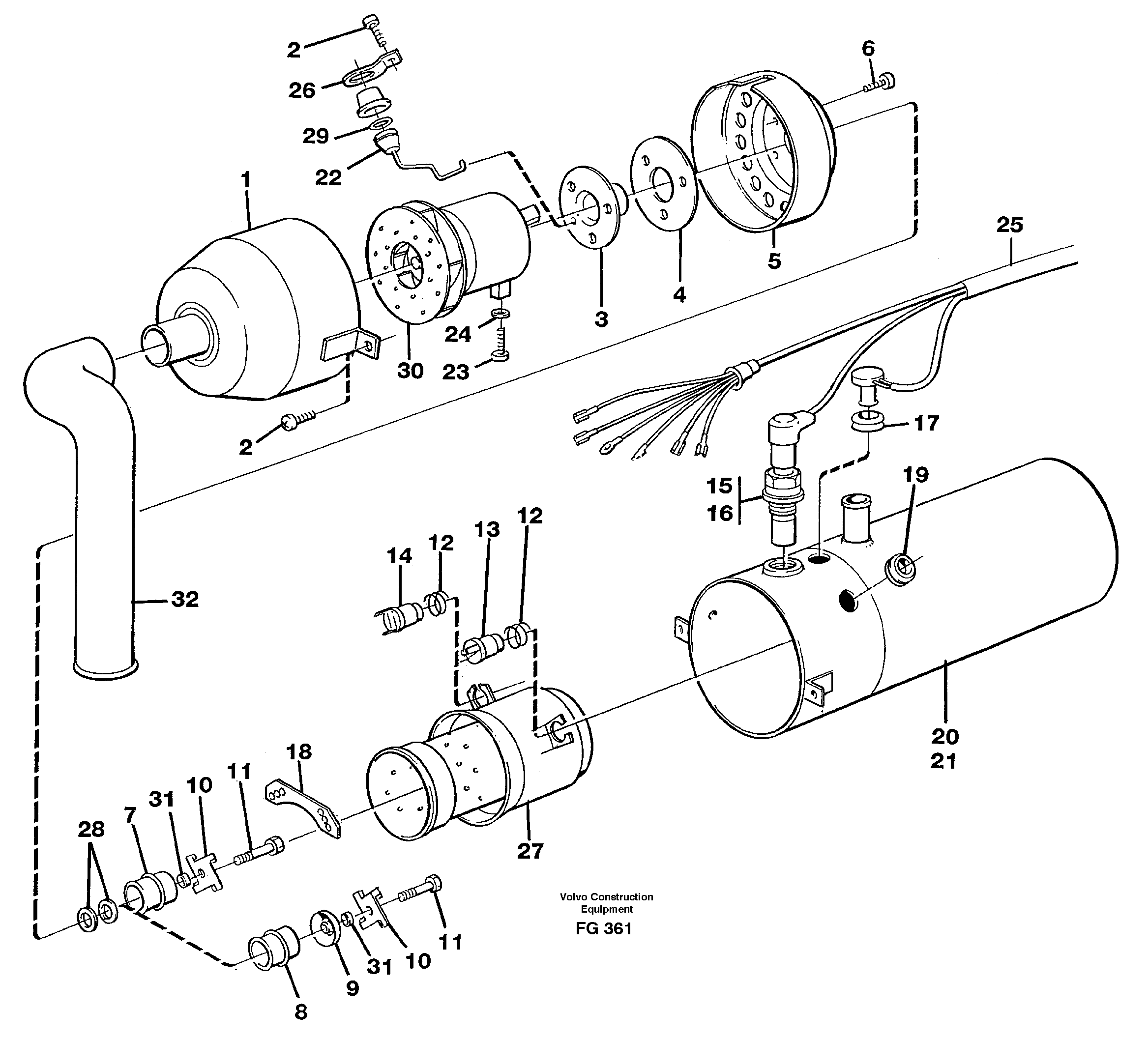 Схема запчастей Volvo EW130C - 22236 Diesel heater EW130C ?KERMAN ?KERMAN EW130C SER NO - 583