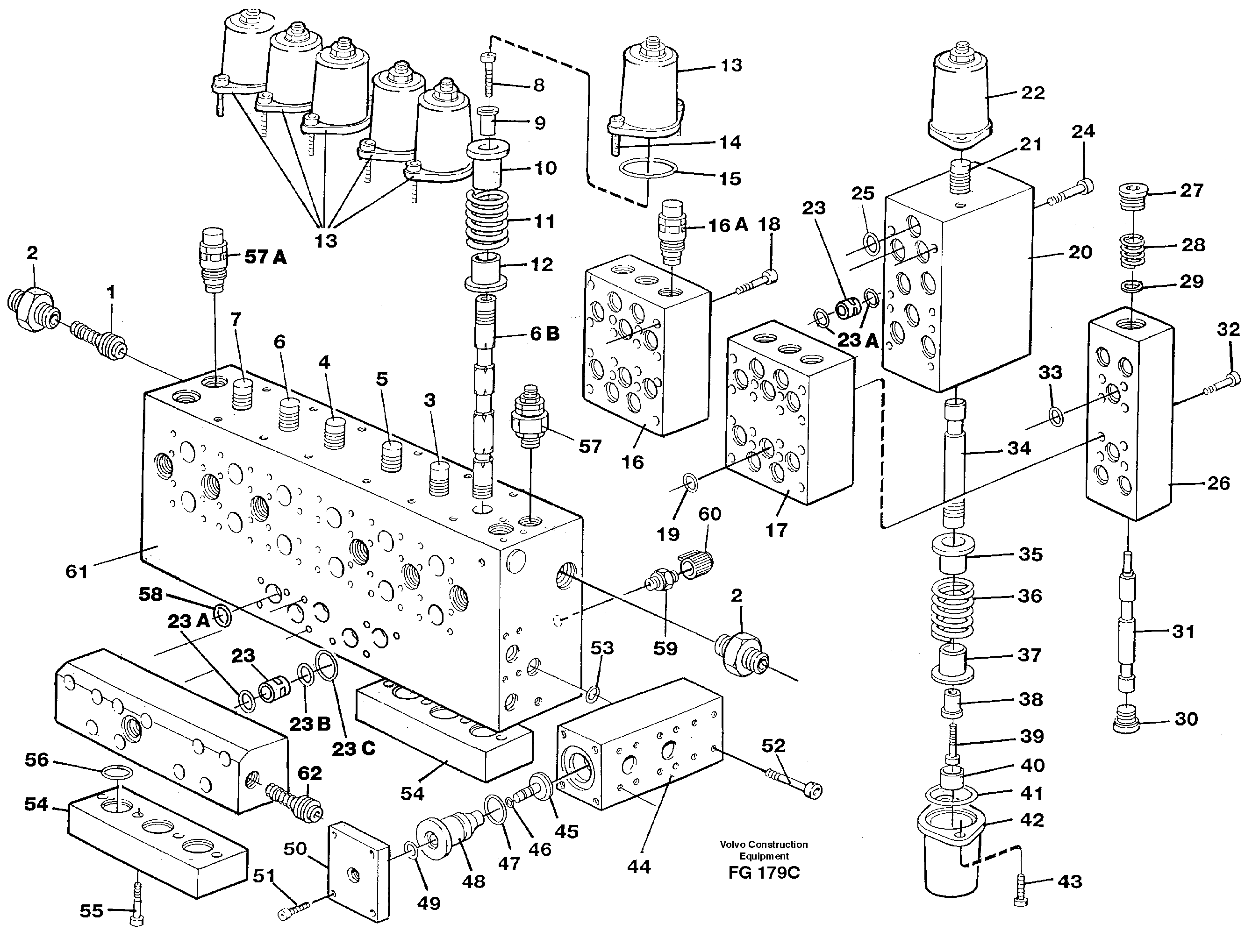 Схема запчастей Volvo EW130C - 100086 Main valve assembly, valves EW130C ?KERMAN ?KERMAN EW130C SER NO - 583