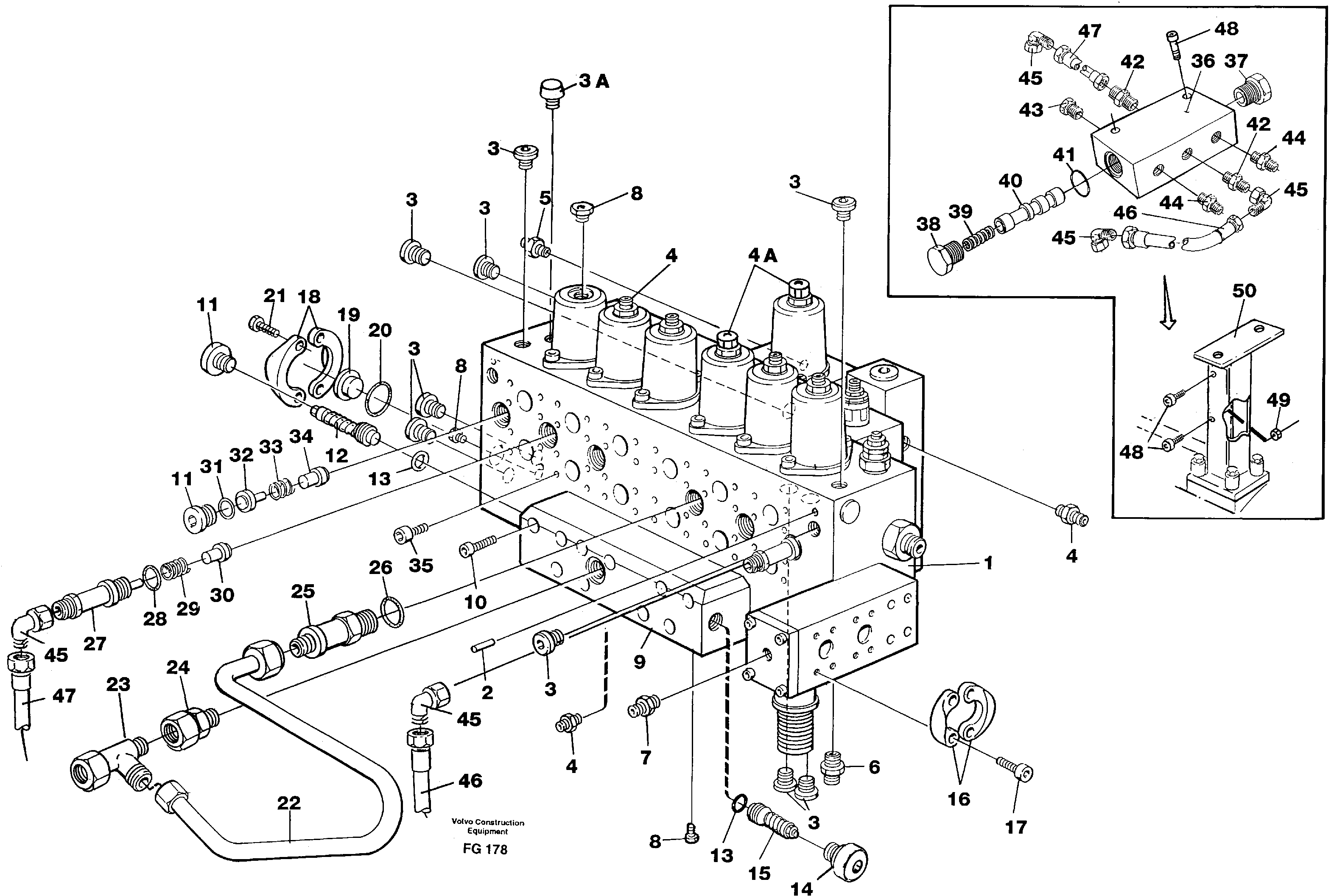 Схема запчастей Volvo EW130C - 5675 Main valve assembly, tubes connections, assembly bloc EW130C ?KERMAN ?KERMAN EW130C SER NO - 583