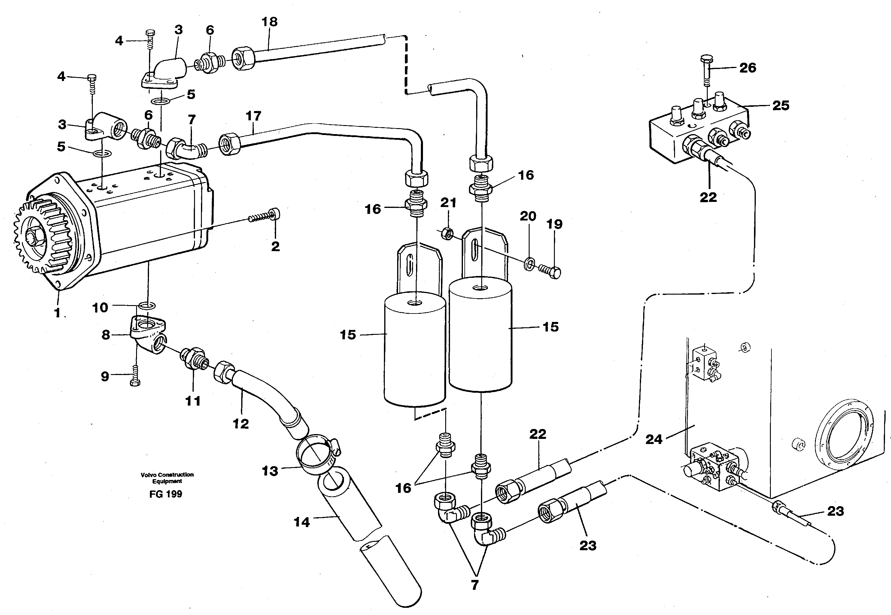 Схема запчастей Volvo EW130C - 5683 Servo pump EW130C ?KERMAN ?KERMAN EW130C SER NO - 583