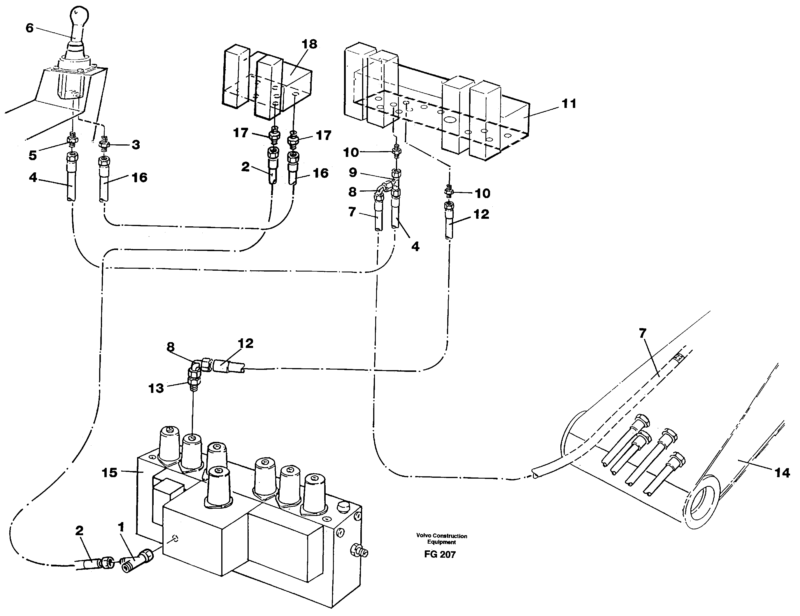 Схема запчастей Volvo EW130C - 5686 Servo hydraulics, boom EW130C ?KERMAN ?KERMAN EW130C SER NO - 583