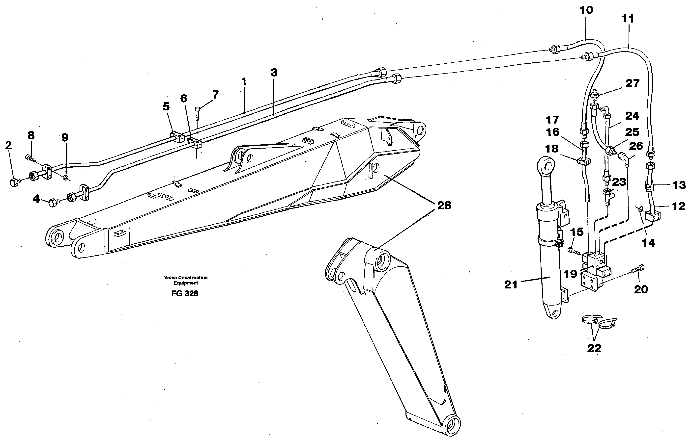 Схема запчастей Volvo EW130C - 97497 Hydraulic hammer equipment,adjustable boom EW130C ?KERMAN ?KERMAN EW130C SER NO - 583