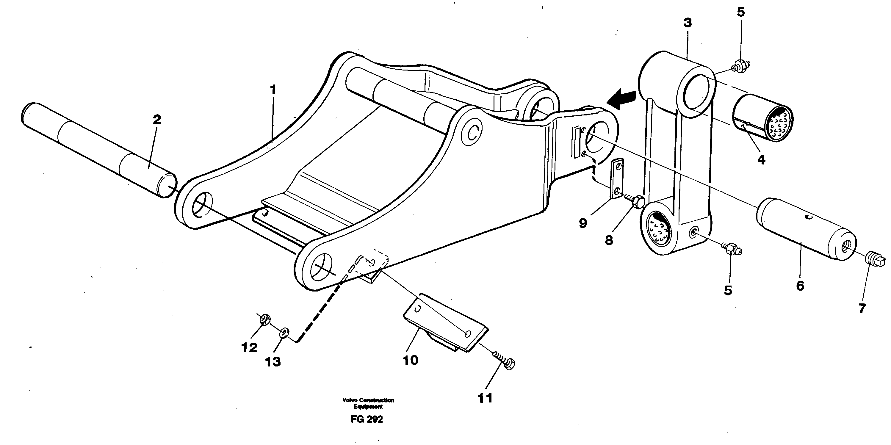 Схема запчастей Volvo EW130C - 61335 Clamshell rest EW130C ?KERMAN ?KERMAN EW130C SER NO - 583