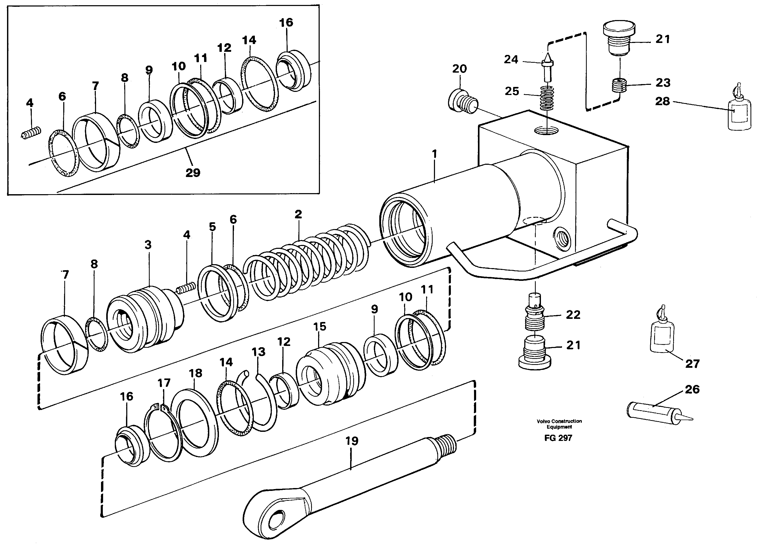 Схема запчастей Volvo EW130C - 9853 Hydraulic cylinder, quick attachment EW130C ?KERMAN ?KERMAN EW130C SER NO - 583