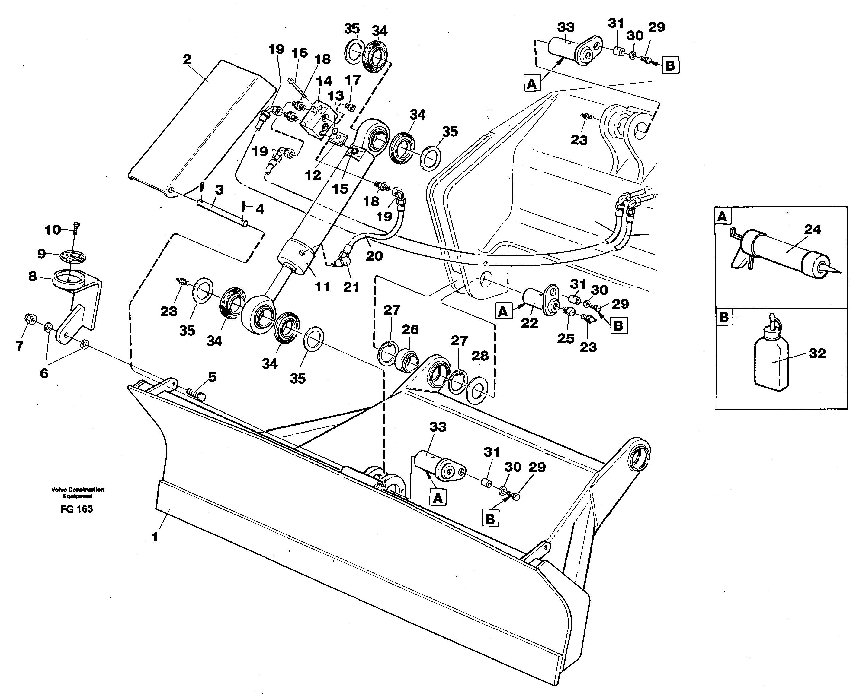 Схема запчастей Volvo EW130C - 7671 Dozer blade 2,5m, 2,6m EW130C ?KERMAN ?KERMAN EW130C SER NO - 583