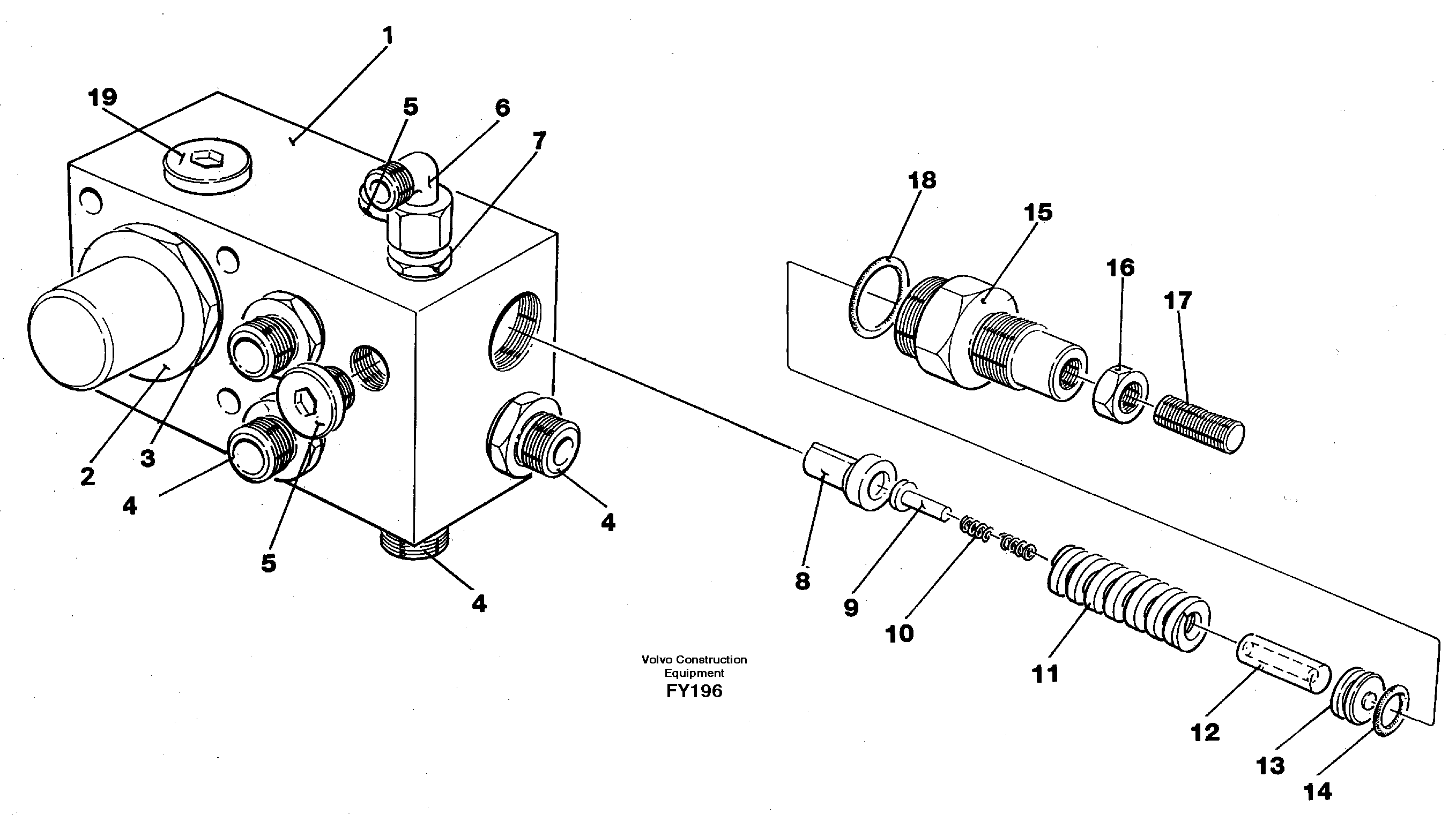 Схема запчастей Volvo EW130C - 45407 Tank connection EW130C SER NO 584-