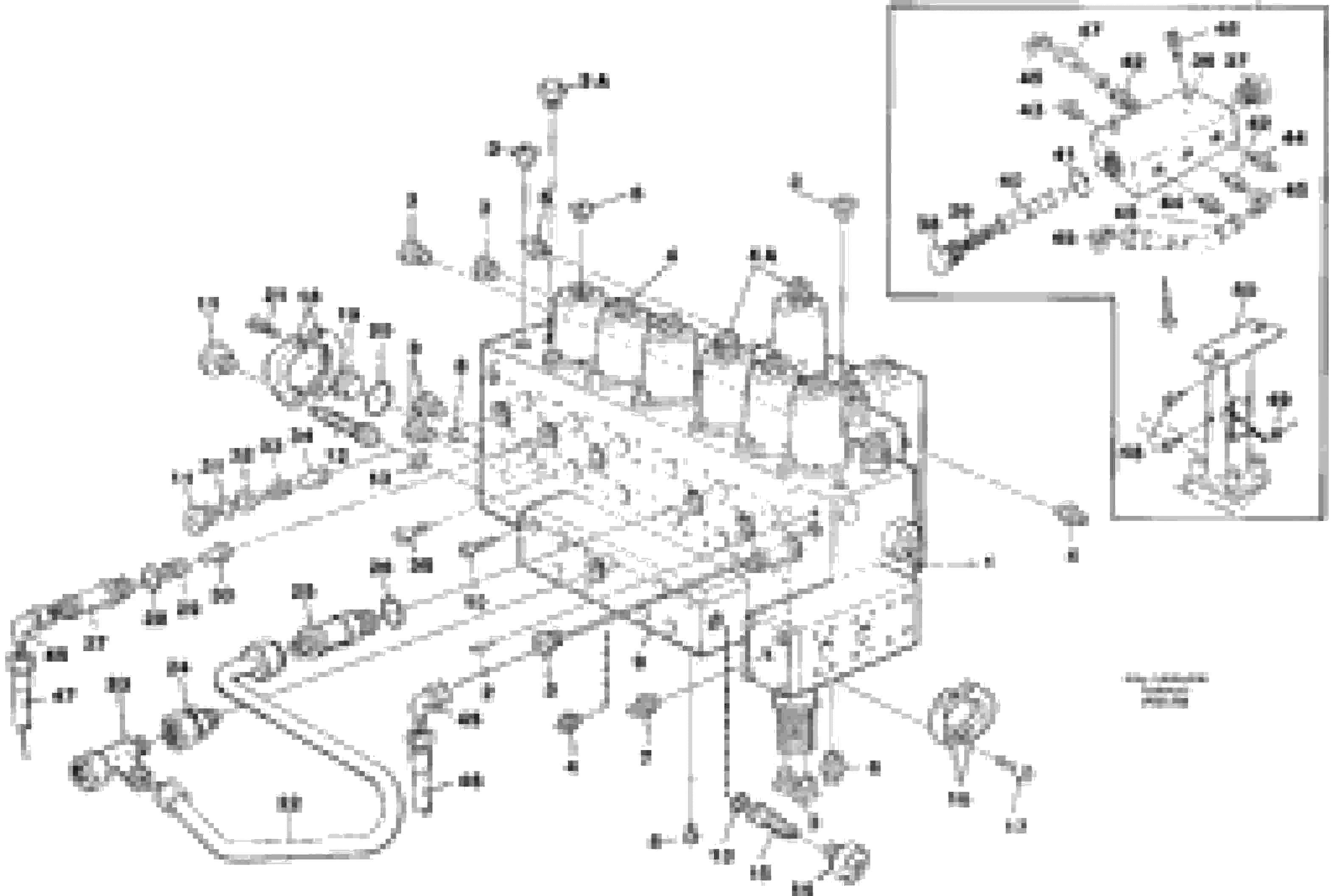 Схема запчастей Volvo EW130C - 45739 Main valve assembly, tubes connections, assembly bloc EW130C SER NO 584-