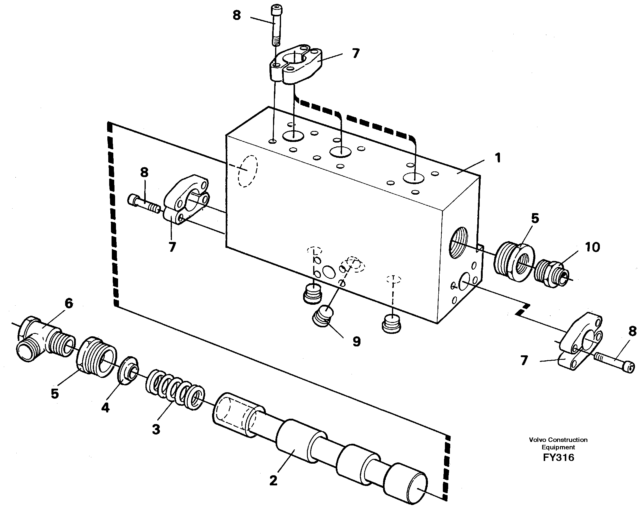 Схема запчастей Volvo EW130C - 46883 Operating valve EW130C SER NO 584-