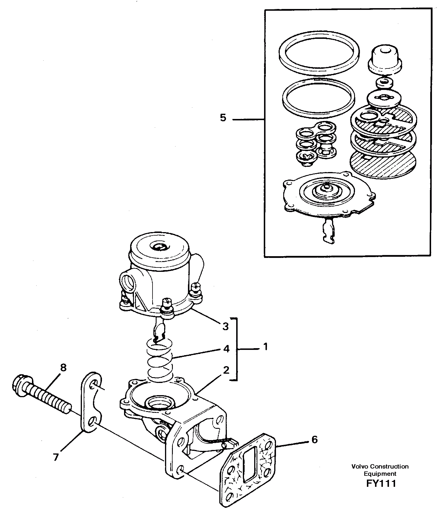 Схема запчастей Volvo EW130C - 27323 Fuel pump EW130C SER NO 584-