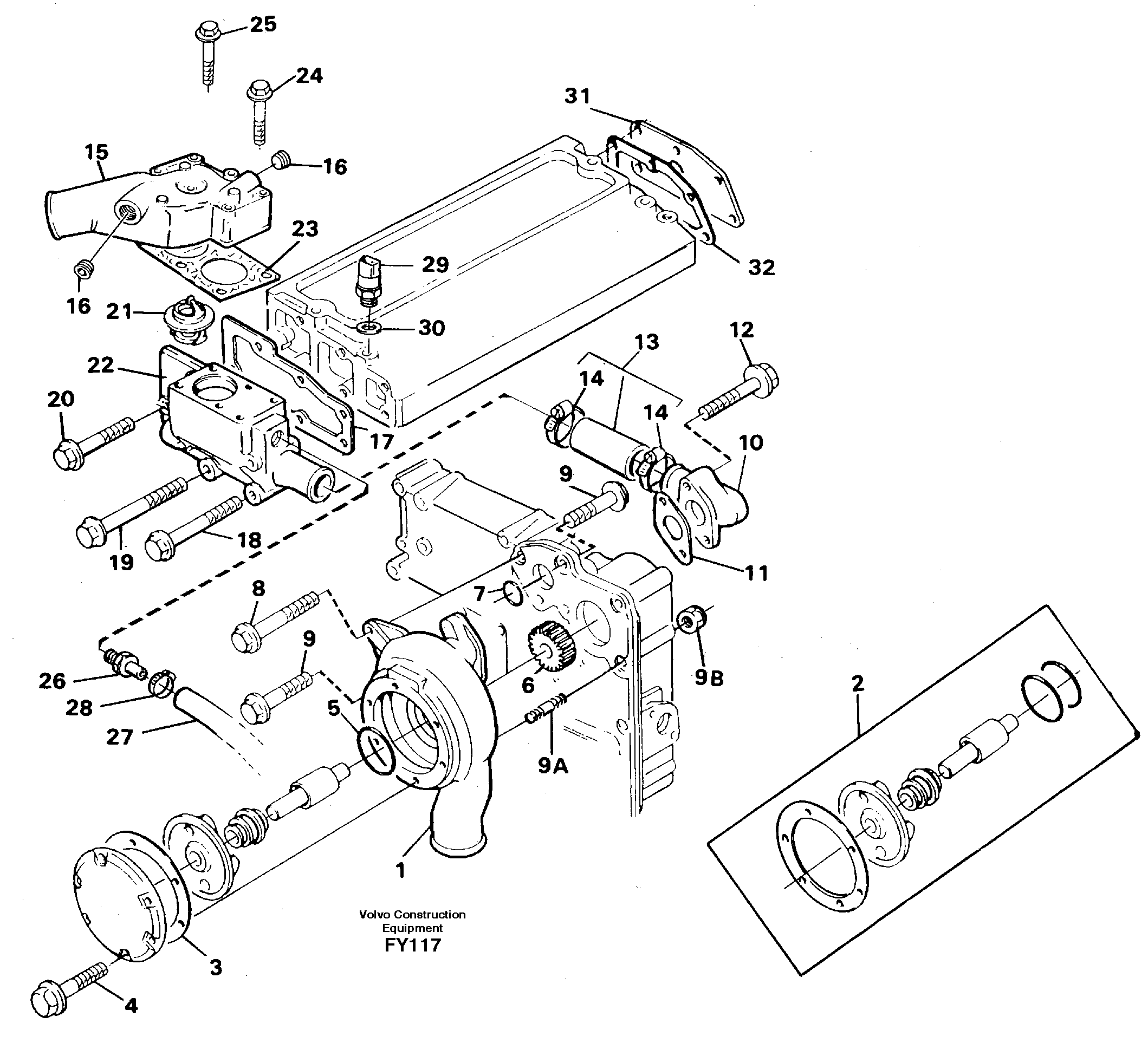 Схема запчастей Volvo EW130C - 85301 Водяной насос EW130C SER NO 584-