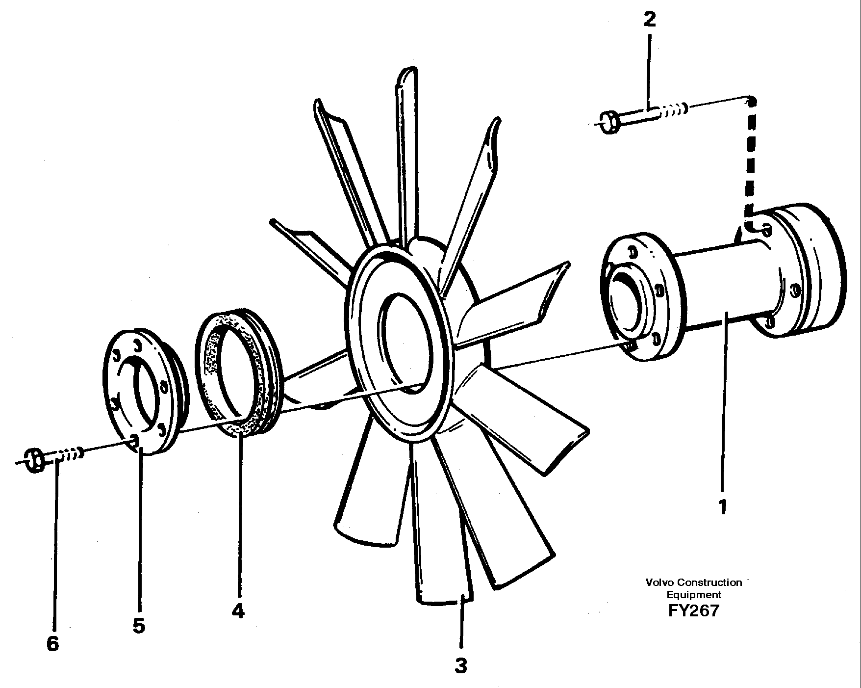 Схема запчастей Volvo EW130C - 18864 Fan EW130C SER NO 584-