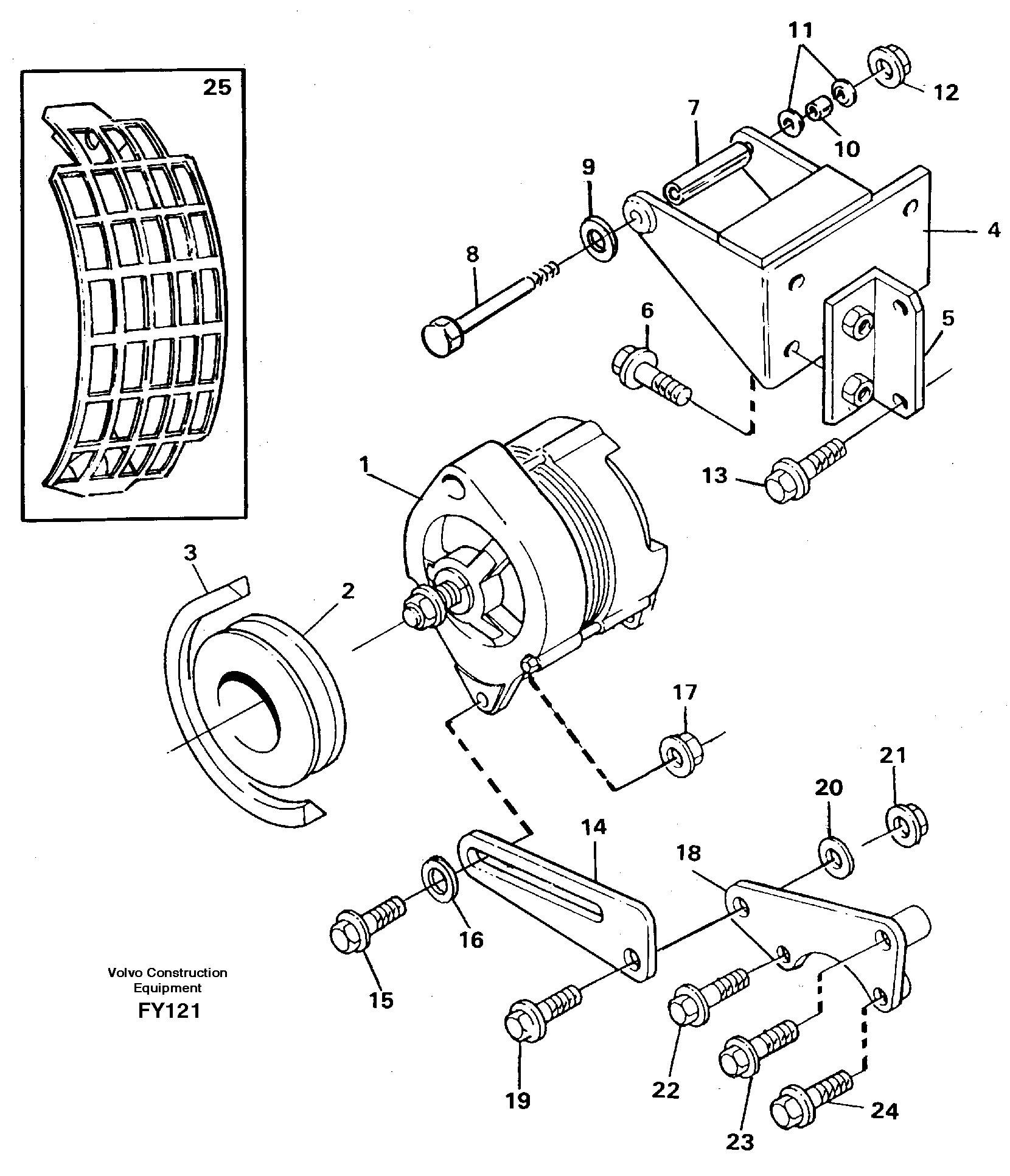 Схема запчастей Volvo EW130C - 91721 Alternator, assembly EW130C SER NO 584-