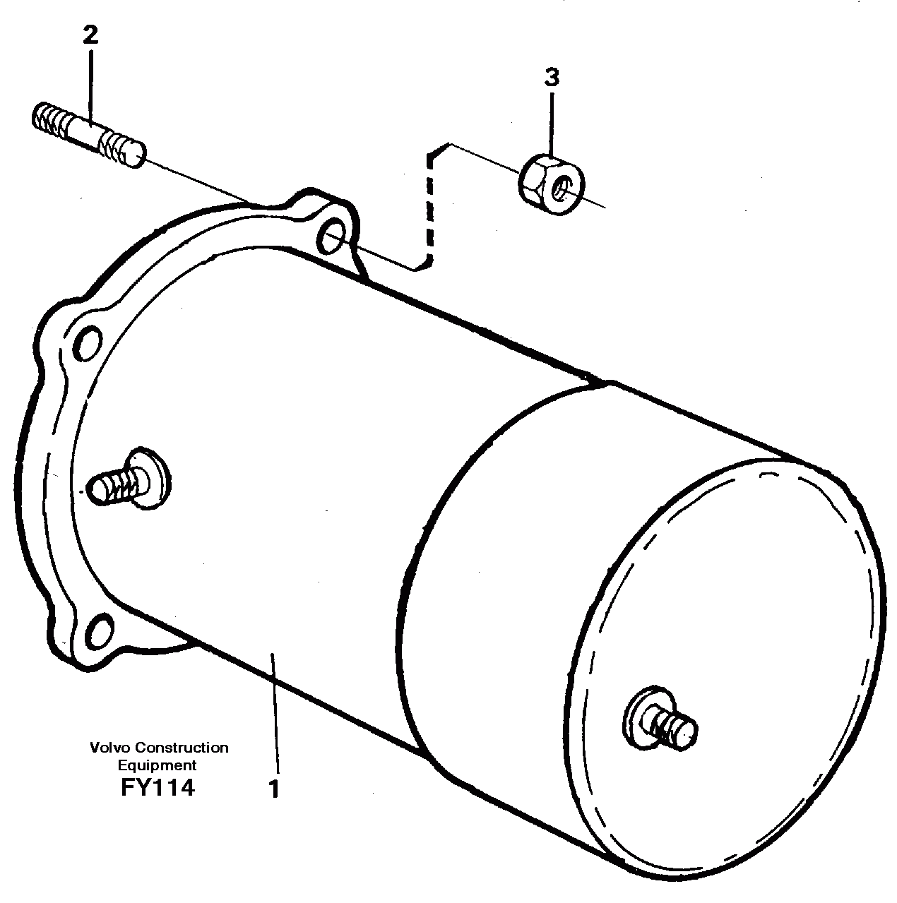 Схема запчастей Volvo EW130C - 27335 Starter motor, mounting EW130C SER NO 584-