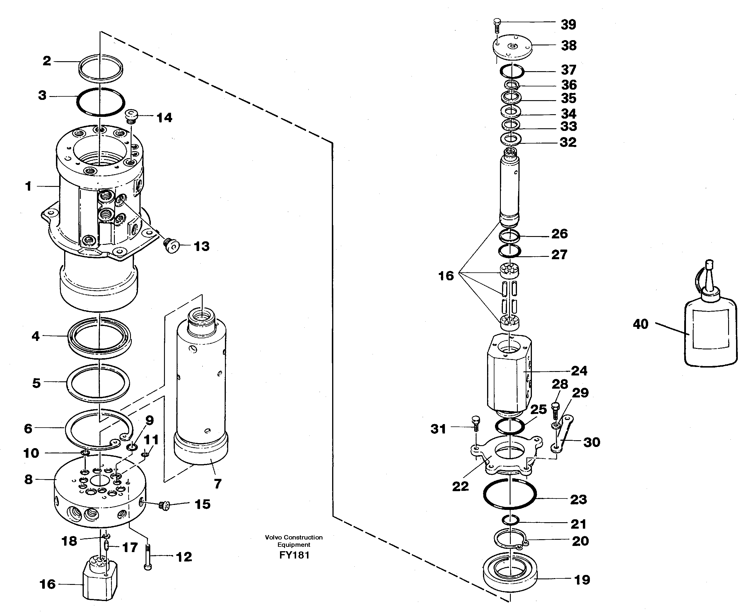 Схема запчастей Volvo EW130C - 26227 Шарнир поворотный EW130C SER NO 584-