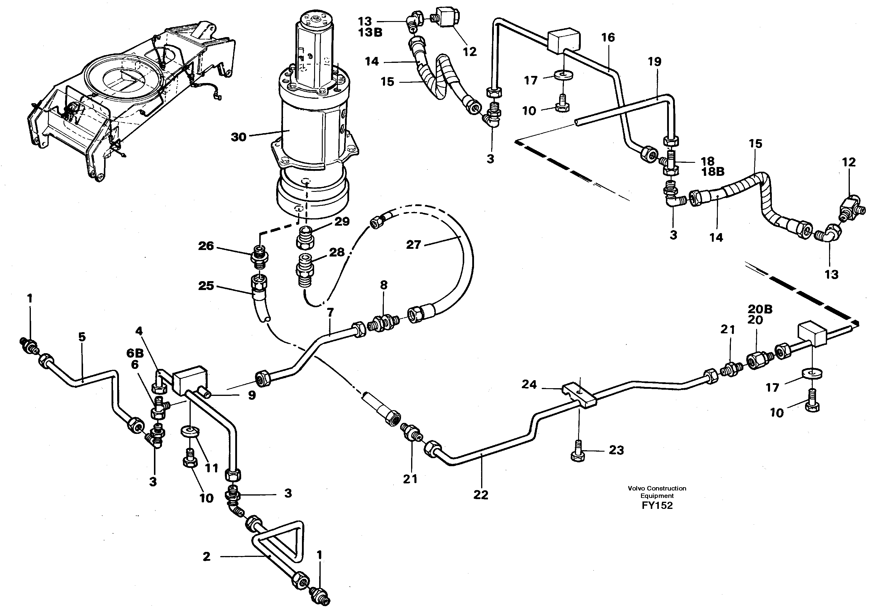 Схема запчастей Volvo EW130C - 14340 Brakesystem, undercarrige EW130C SER NO 584-