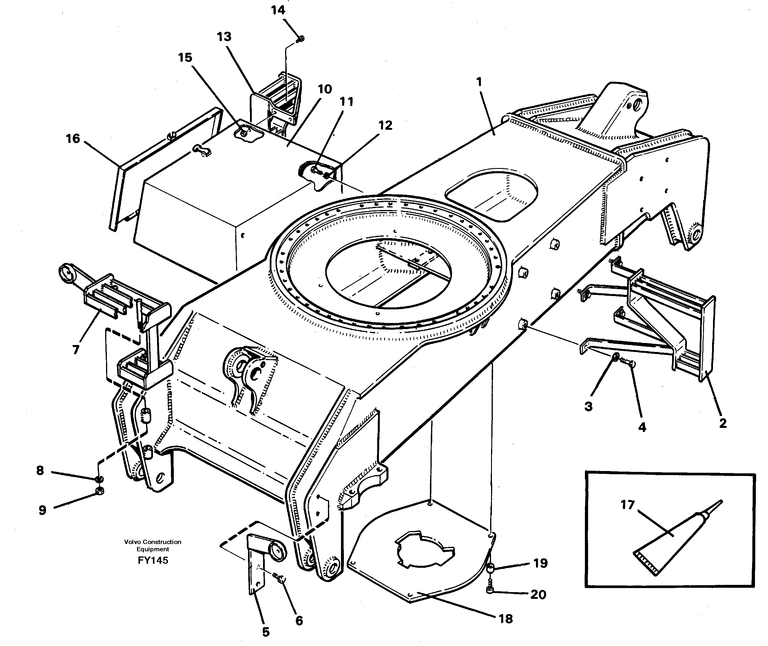 Схема запчастей Volvo EW130C - 65368 Шасси EW130C SER NO 584-