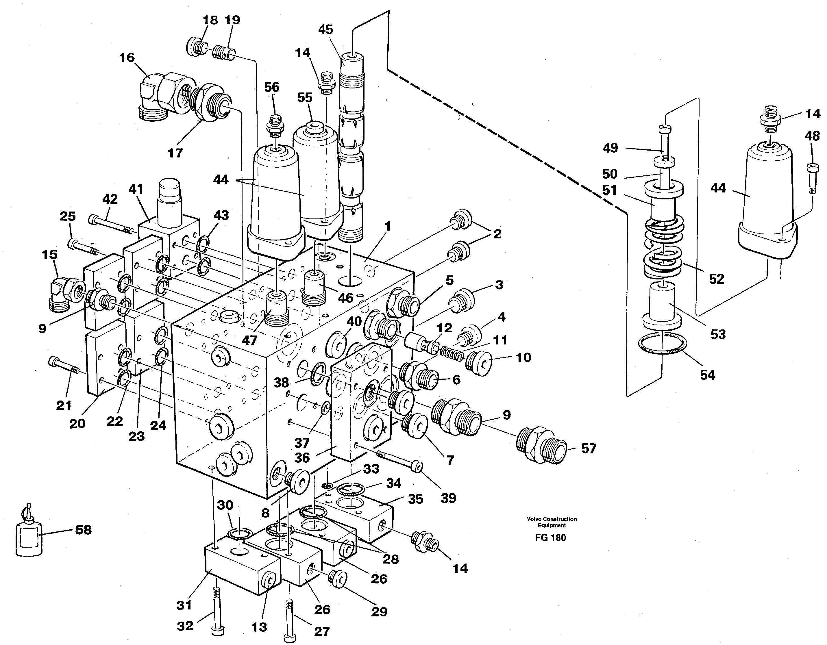 Схема запчастей Volvo EW130C - 58850 Slew valve assembly EW130C ?KERMAN ?KERMAN EW130C SER NO - 583