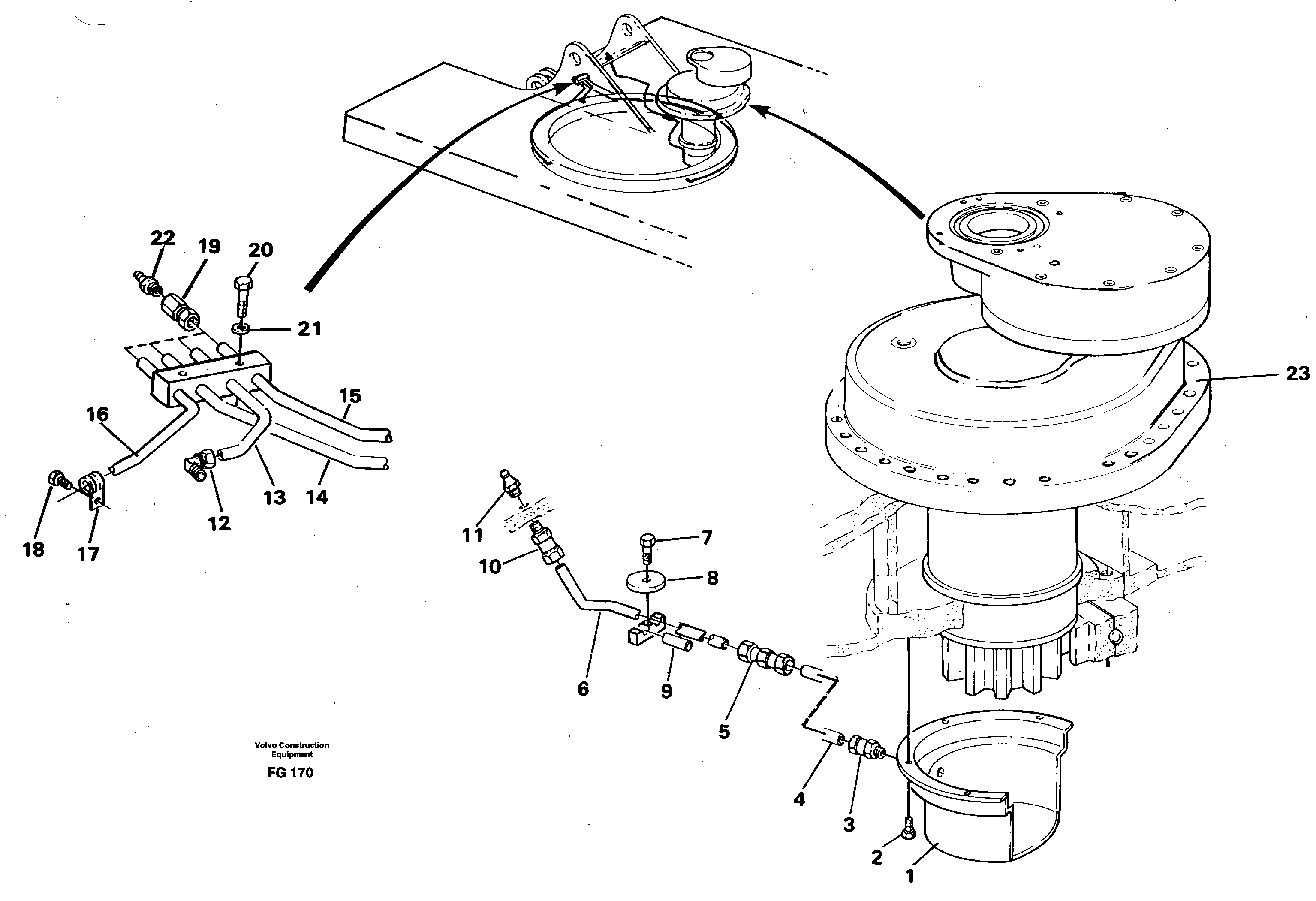 Схема запчастей Volvo EW130C - 7680 Slew transmission, lubricating pipe EW130C ?KERMAN ?KERMAN EW130C SER NO - 583