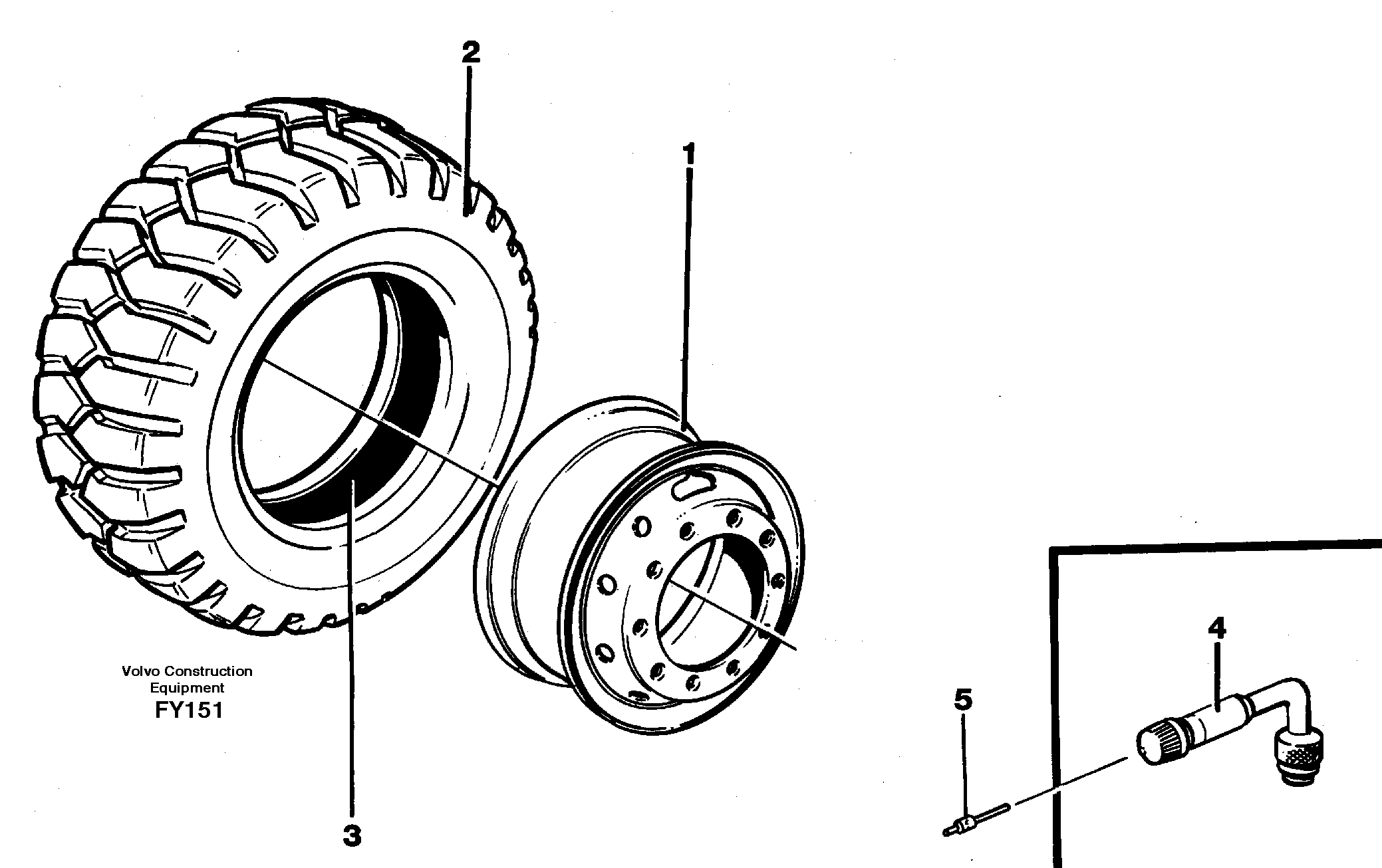 Схема запчастей Volvo EW130C - 49469 Wheels, wide - base EW130C SER NO 584-