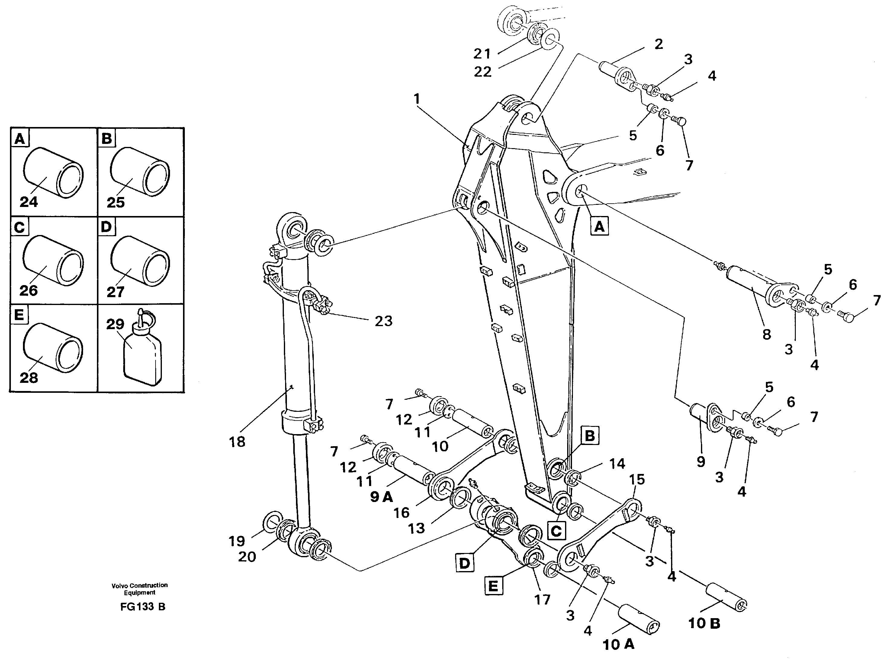 Схема запчастей Volvo EW130C - 6840 Backhoe dipper arm, 2.0m, 2.40m EW130C ?KERMAN ?KERMAN EW130C SER NO - 583