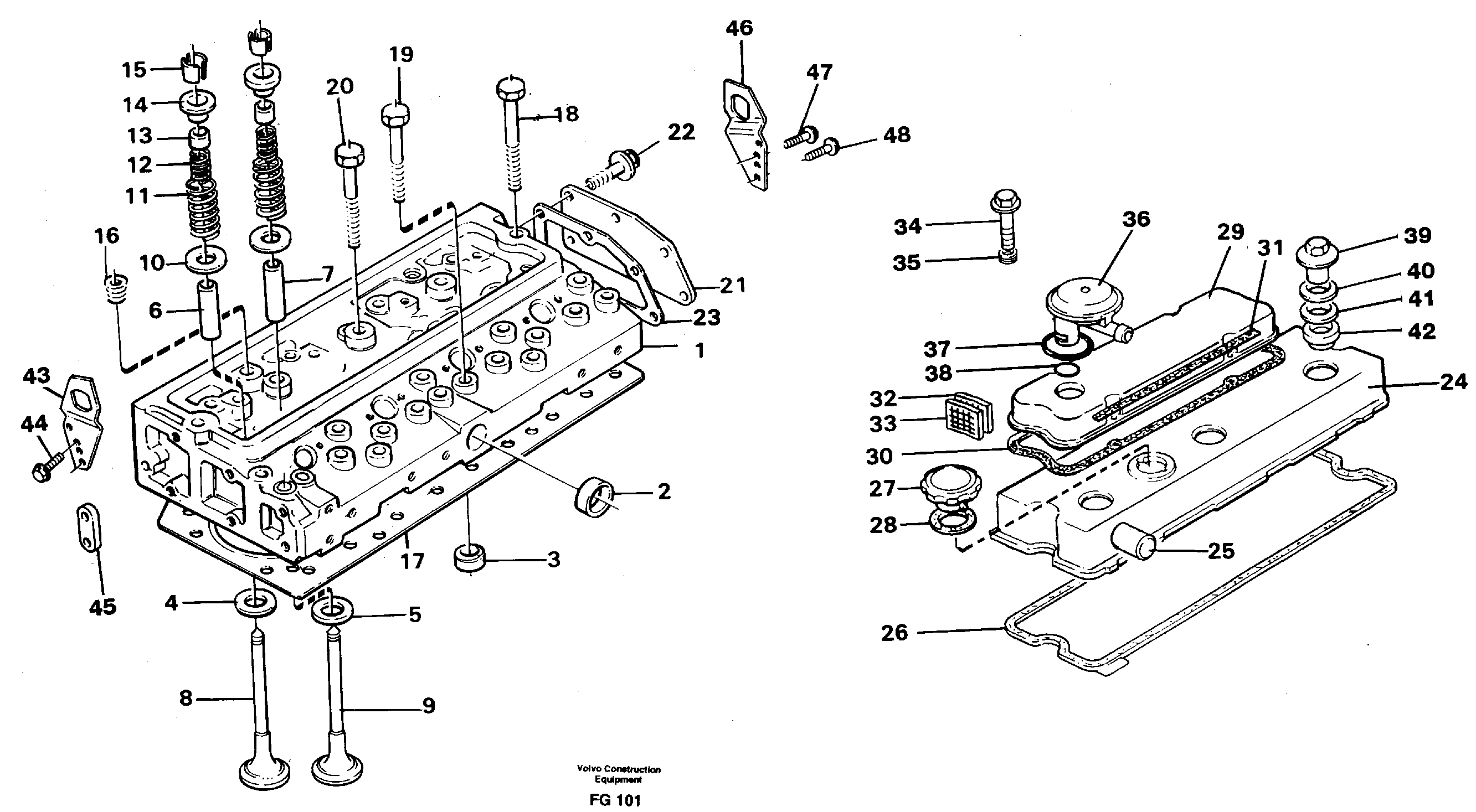 Схема запчастей Volvo EW130C - 4544 Головка блока цилиндров EW130C ?KERMAN ?KERMAN EW130C SER NO - 583