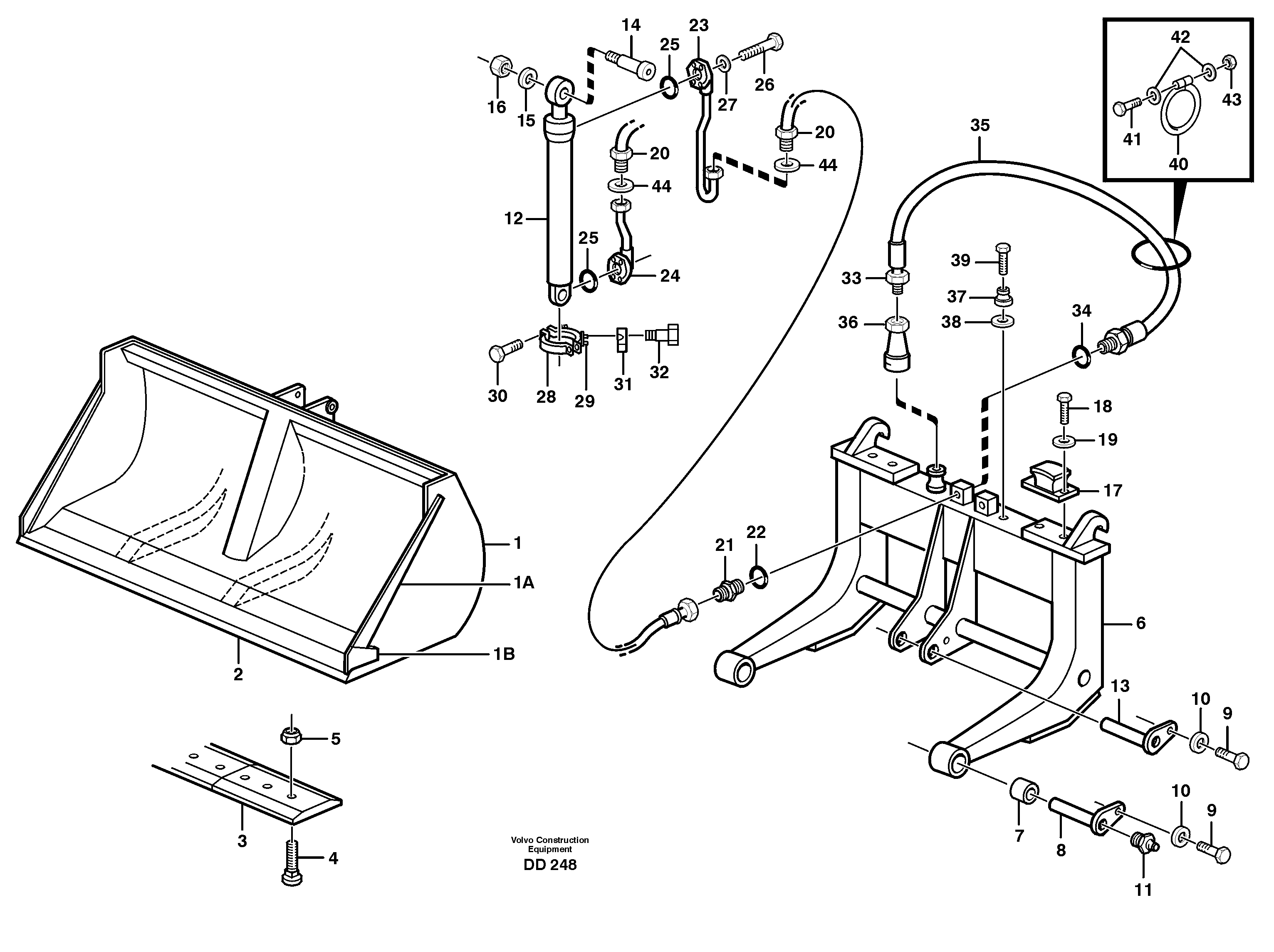 Схема запчастей Volvo EW150C - 98425 High-tipping bucket ATTACHMENTS ATTACHMENTS BUCKETS