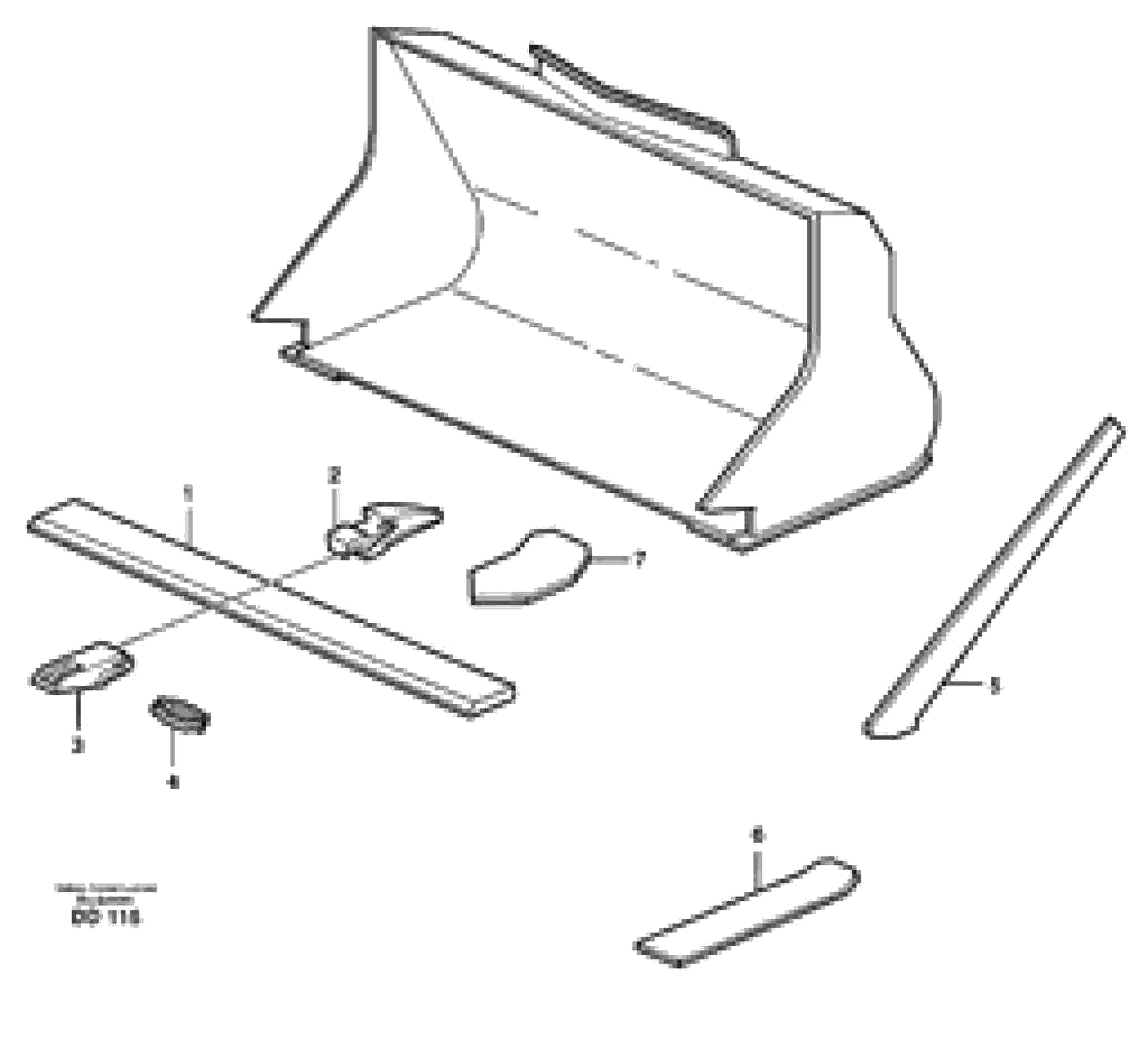Схема запчастей Volvo EW150C - 18552 Bucket, straight with teeth ATTACHMENTS ATTACHMENTS BUCKETS