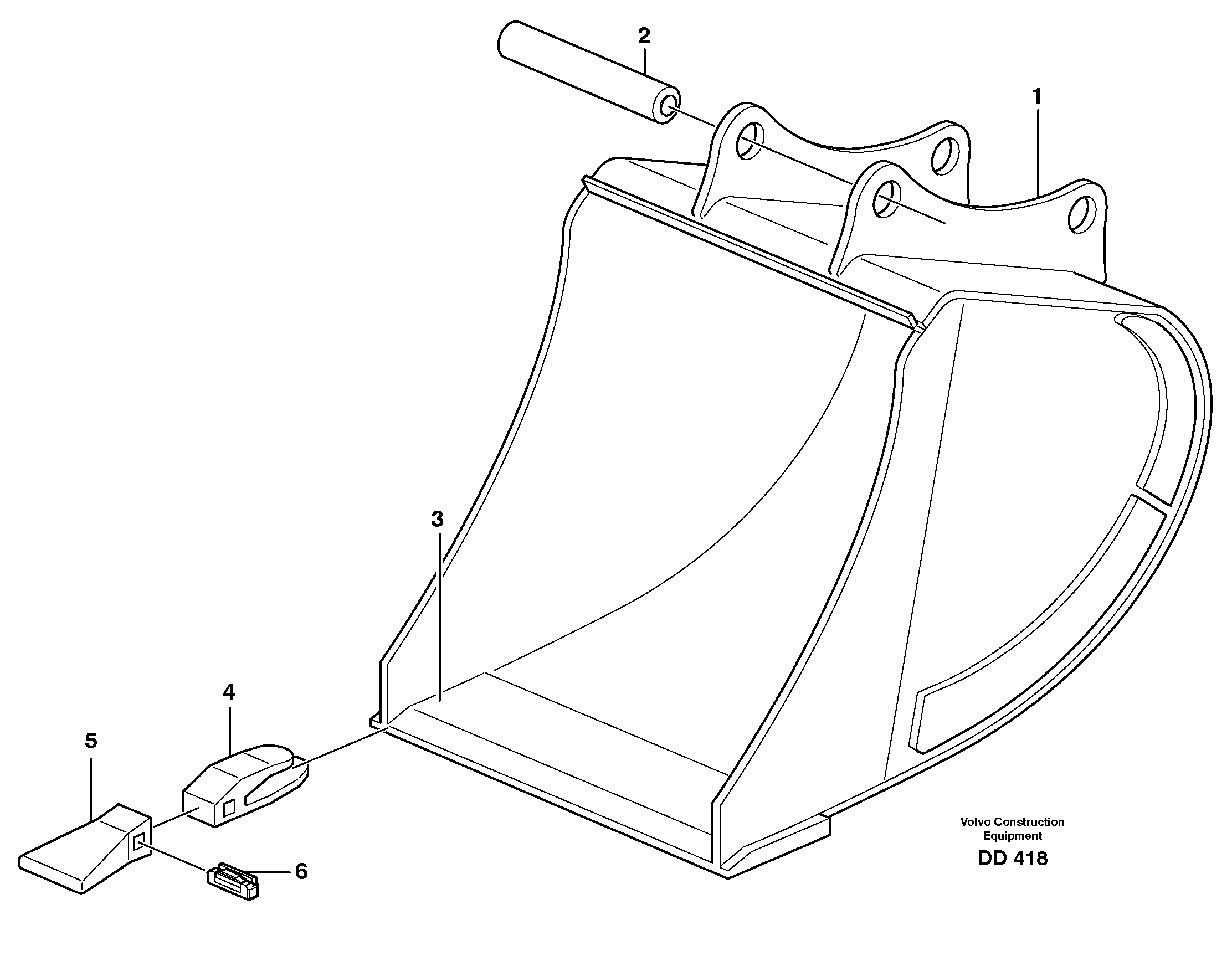 Схема запчастей Volvo EW150C - 36390 Buckets for Quickfit, S6 Combi Parts ATTACHMENTS ATTACHMENTS BUCKETS