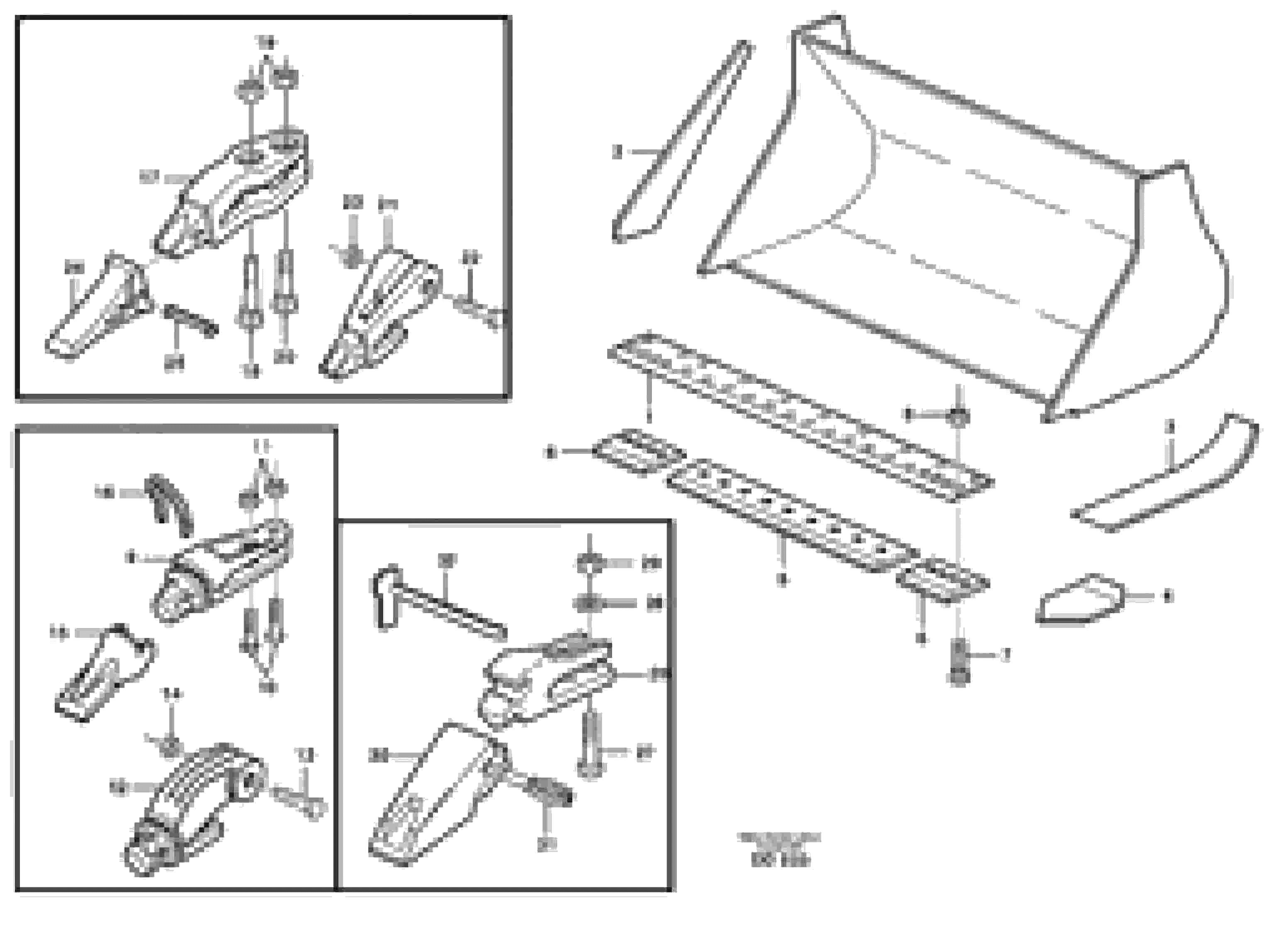 Схема запчастей Volvo EW150C - 16406 Bucket, straight lip, alt. edge savers or teeth ATTACHMENTS ATTACHMENTS BUCKETS